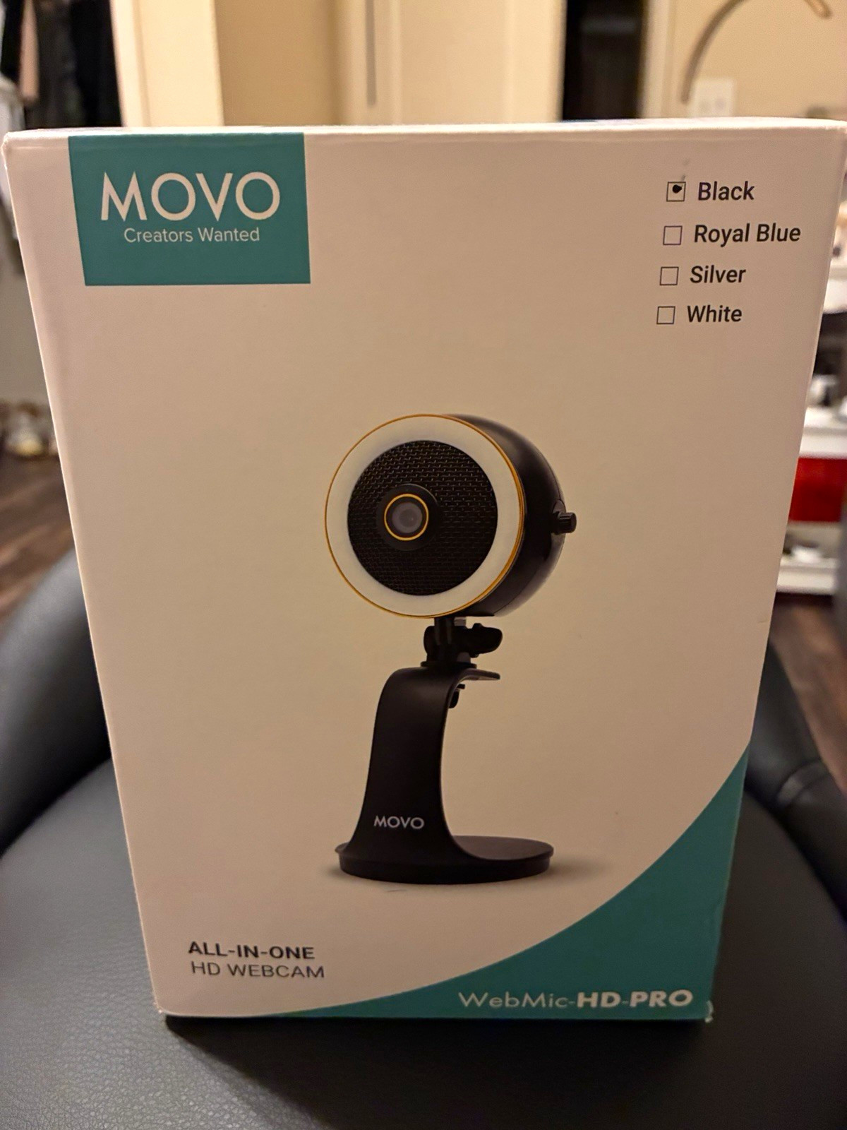 Movo WebMic-HD-PRO 1080p 30fps HD Webcam Built-In Mic USB-C Black
