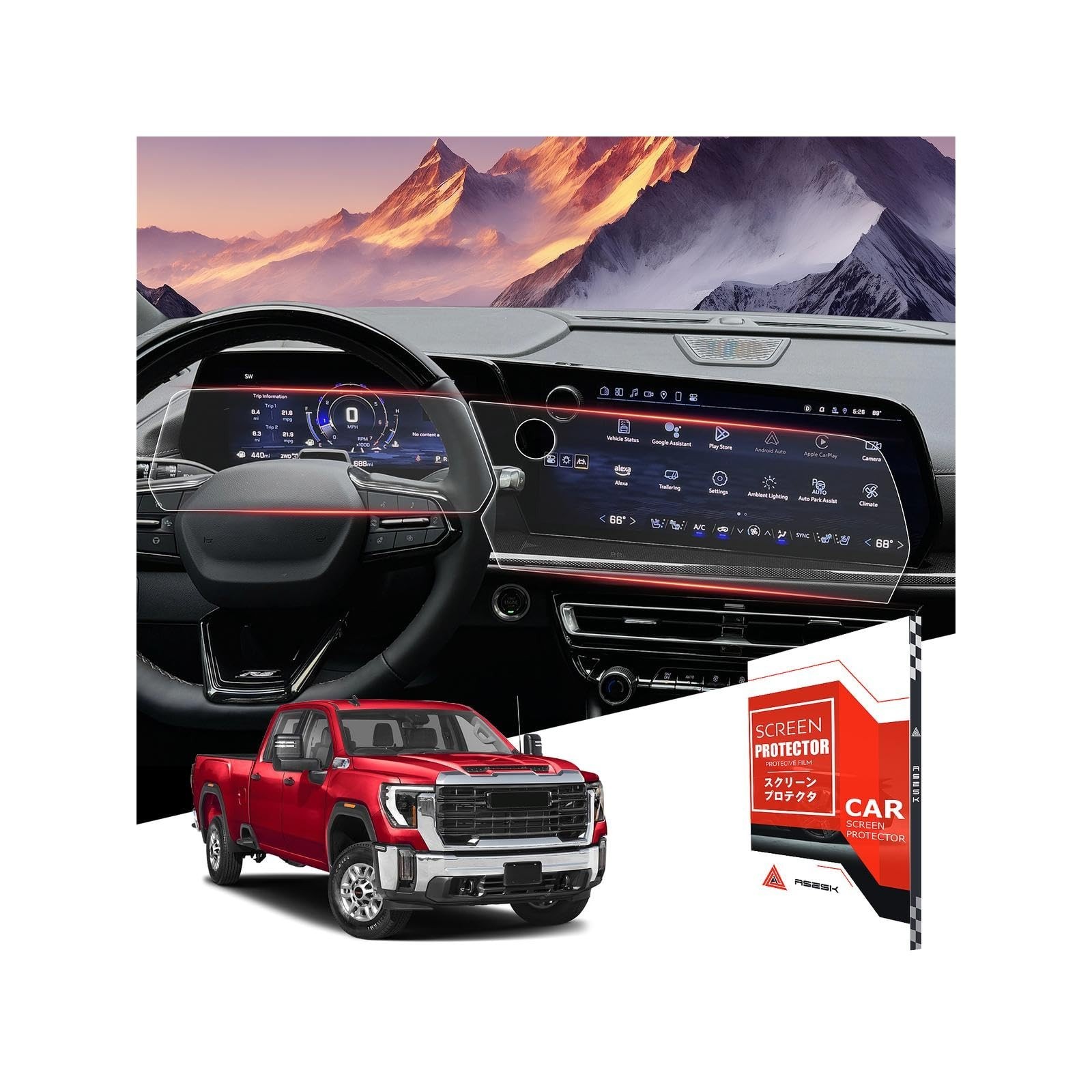 For 2PCS Matte Anti Glare Tempered Glass 2024 2025 2026 Chevrolet Traverse 17...