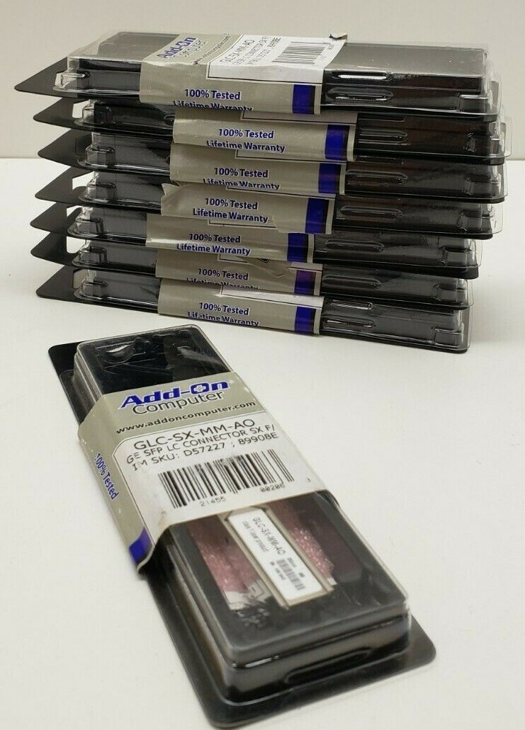Lot of 8 Add-On Computer GLC-SX-MM-AO CONNECTOR MODULE NEW