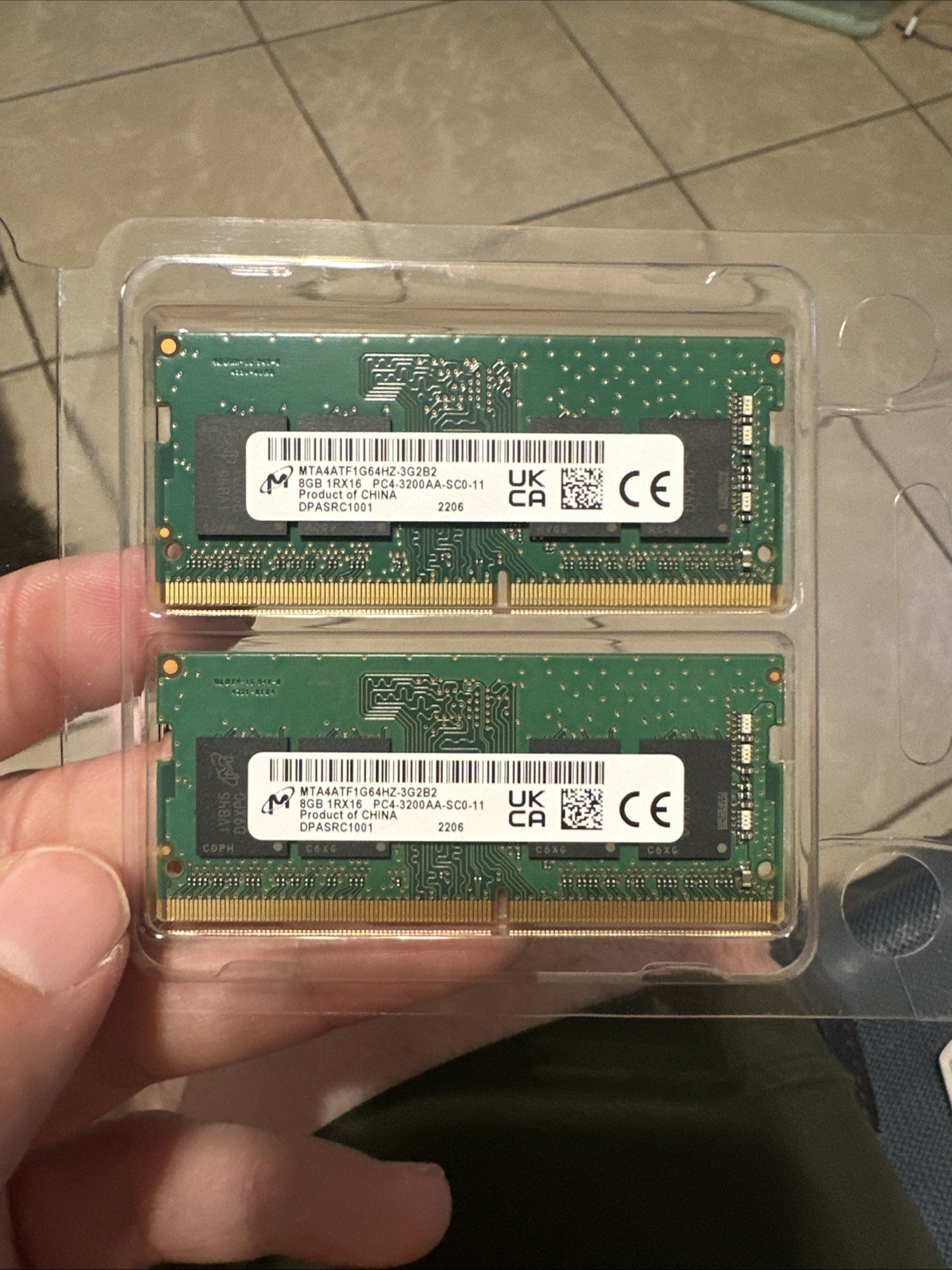 Micron 8GB PC4-25600 (DDR4-3200) Memory (MTA8ATF1G64HZ3G2J1) 2x 8gb 16gb