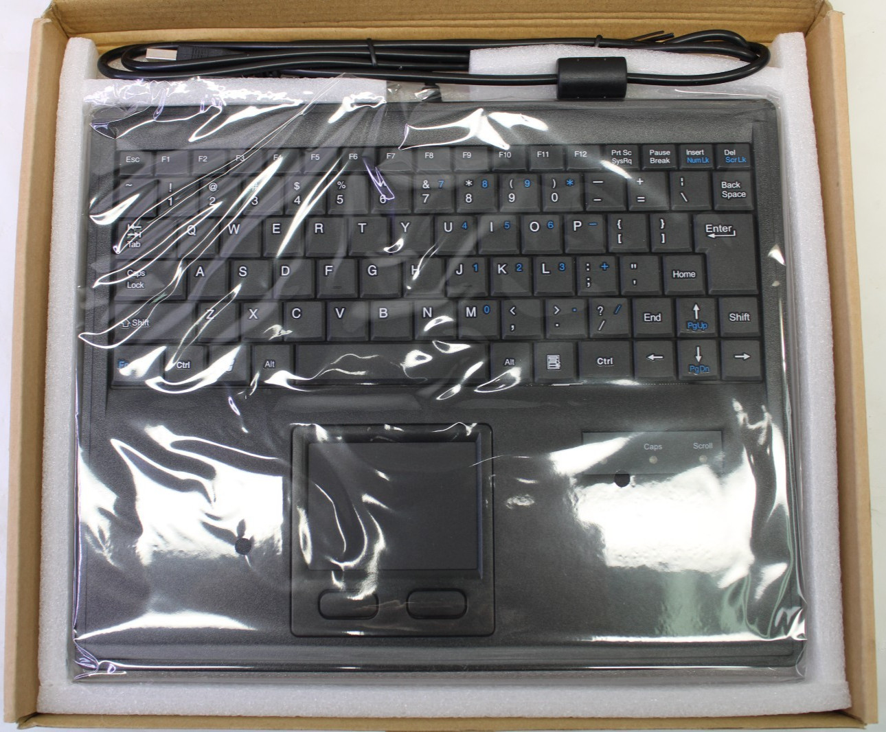 E-SDS Waterproof Industrial Keyboard with Touchpad Wired USB, OPEN BOX