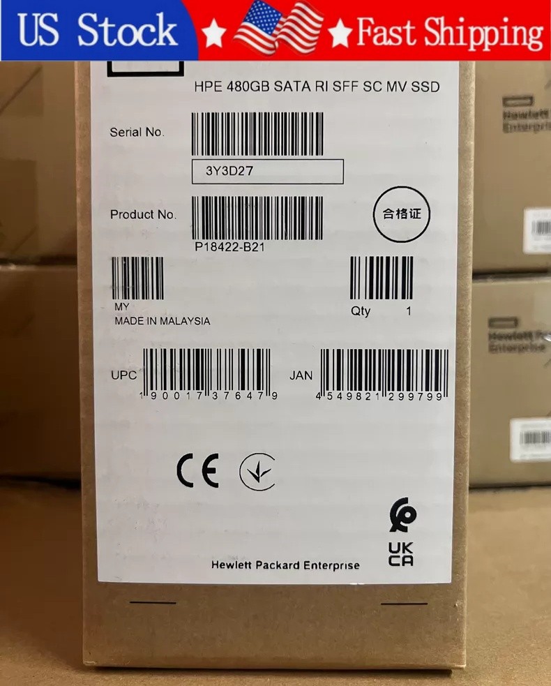 New HPE P18422-B21 480GB SATA RI 2.5" SSD P18482-001 Gen10 Solid State Drive