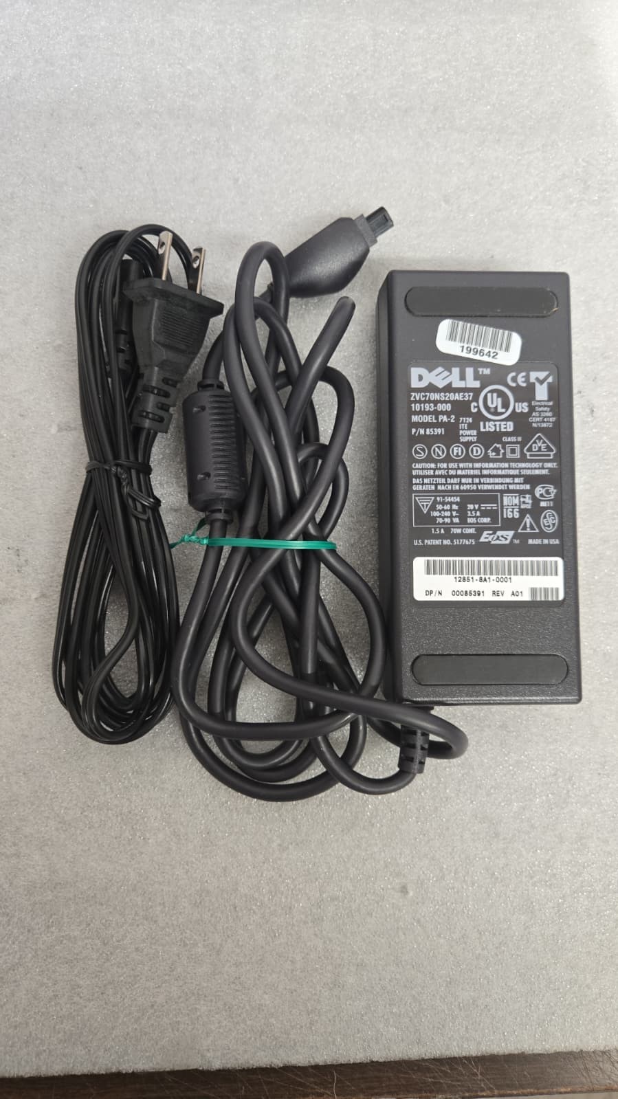 Genuine Dell AC Adapter For Latitude C600 C610 C640 Laptop Charger 3-Pin