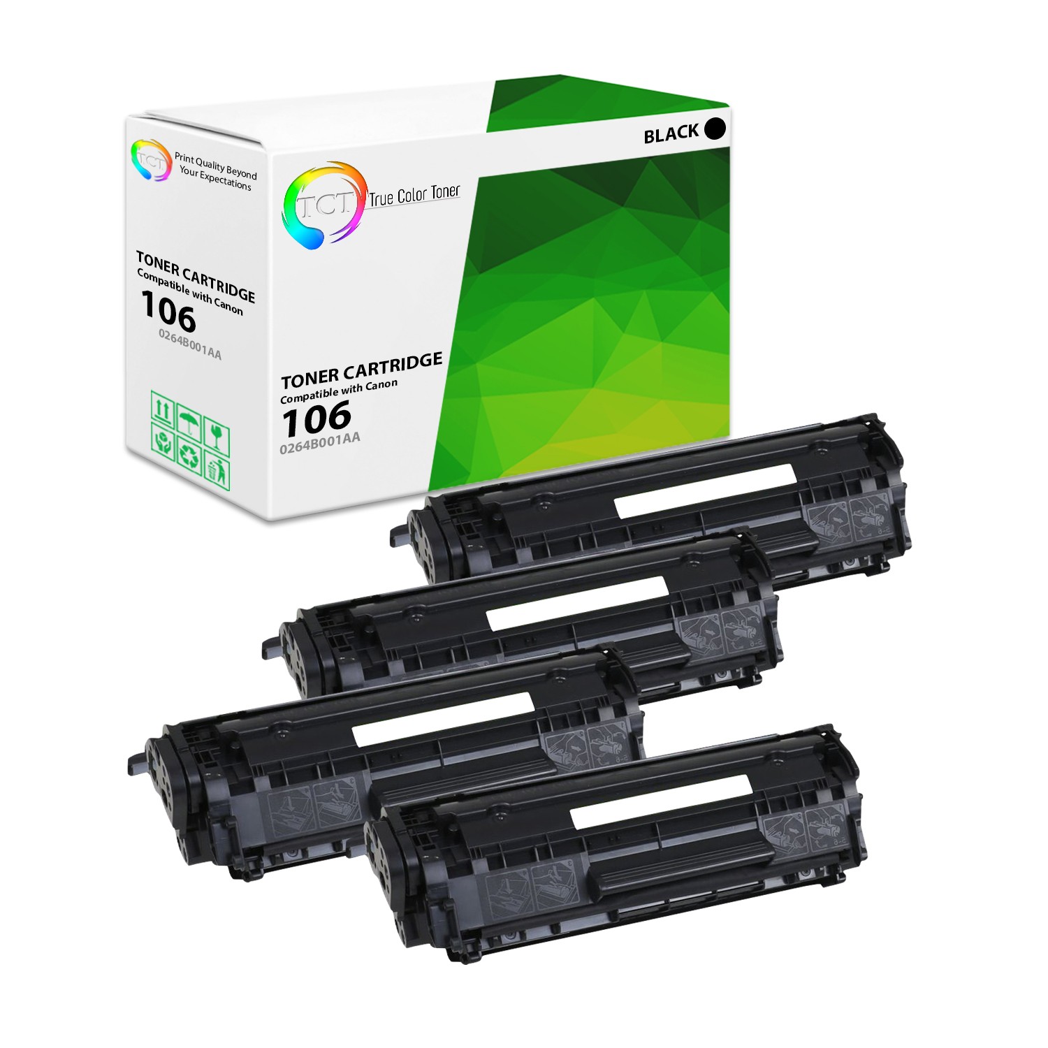 TCT 4PK Black 106 0264B001AA Toner Cartridge For Canon Imageclass MF 6530 6550