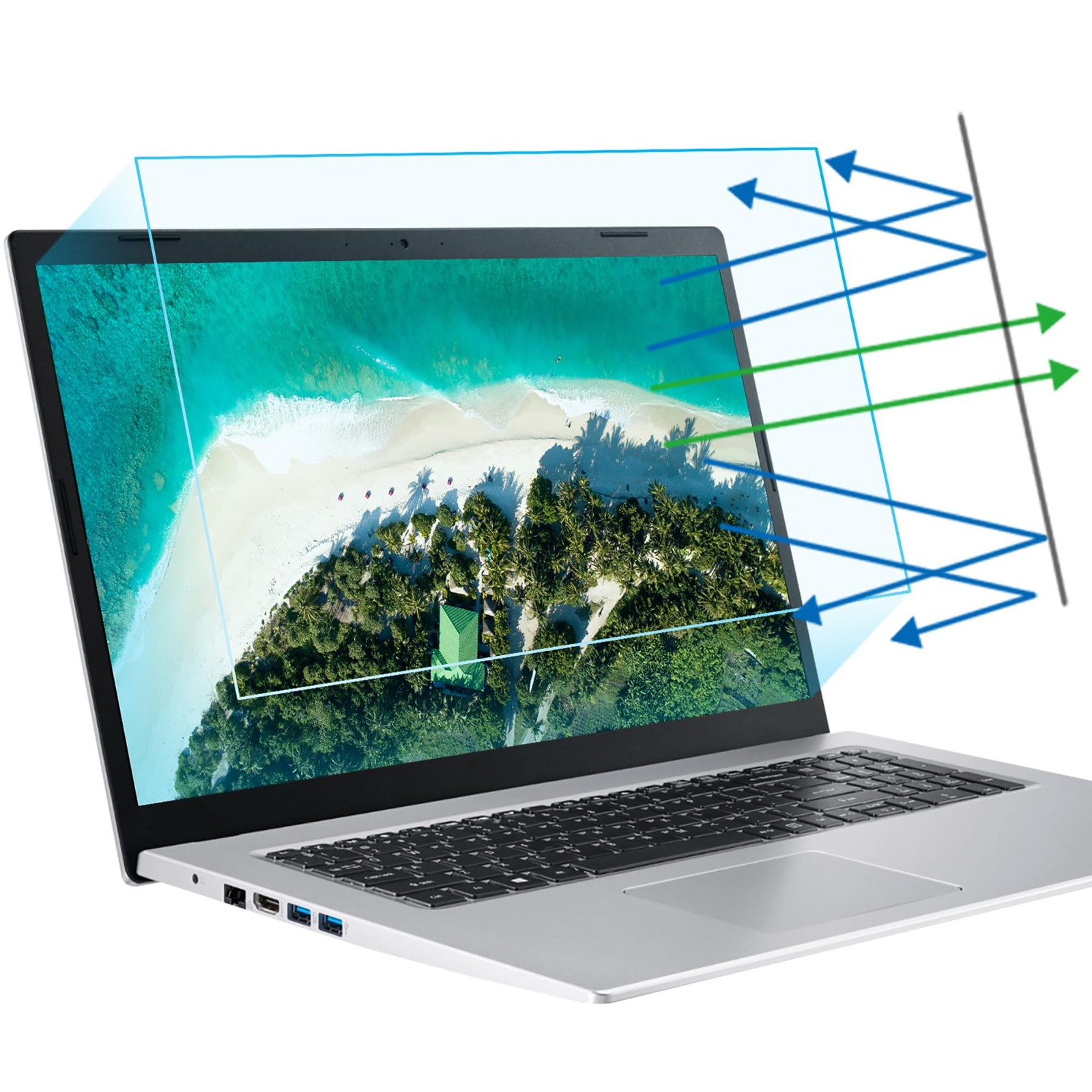 2-Pack 17.3 inch 16:9 Anti Blue Light Matte Laptop Screen Protector, Compatib...