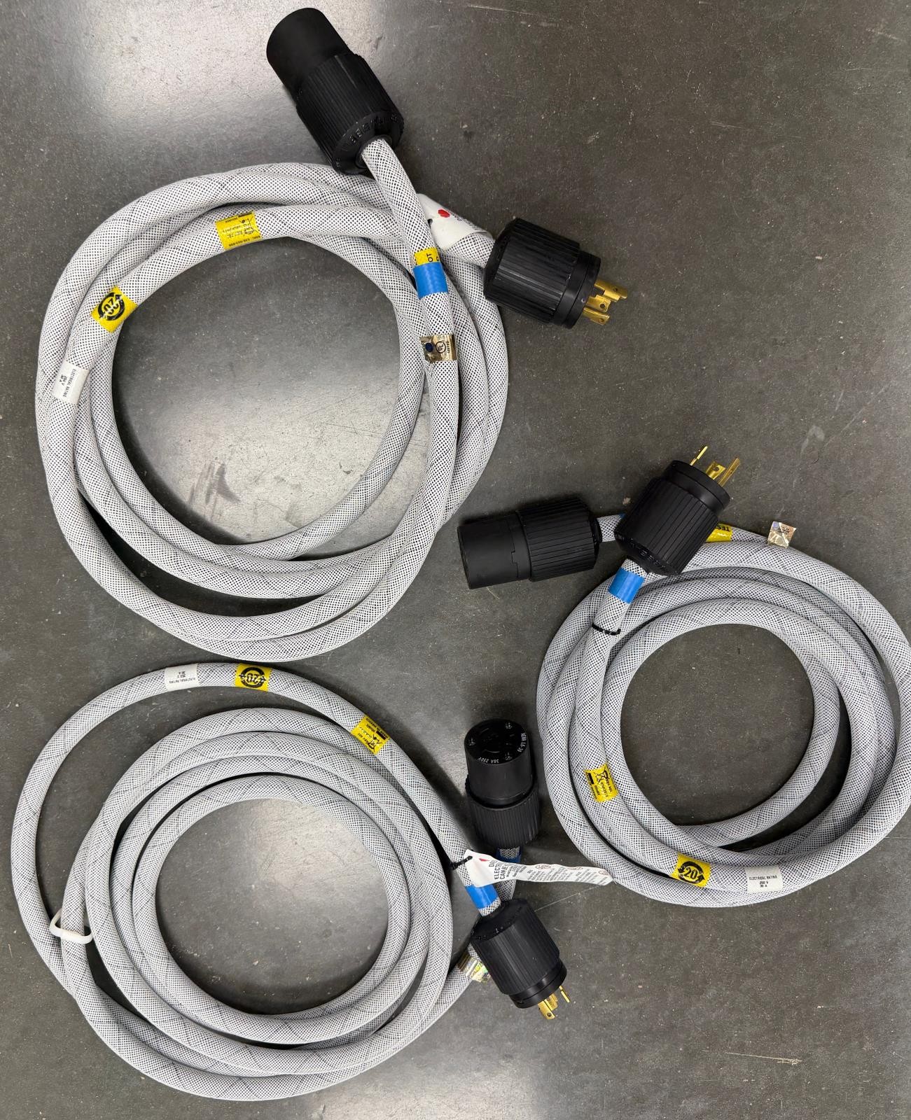 Hubbell 15ft NEMA L6-30P to L6-30R 10AWG 30A 250V Braided Power Cable