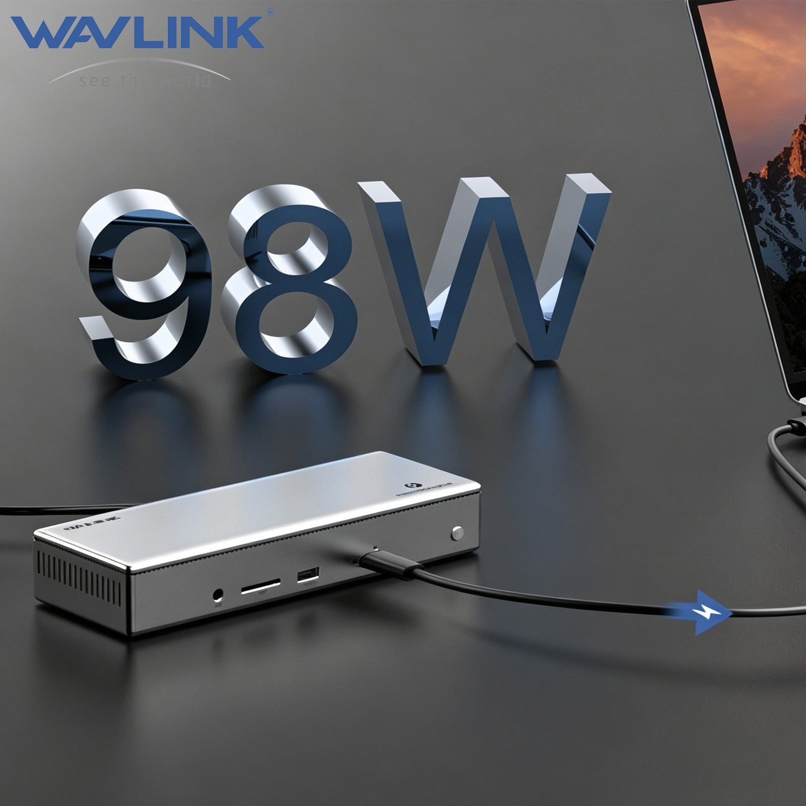 WAVLINK Thunderbolt 4 Laptop Docking Station USB C Quad Display 98W PD 2.5G RJ45
