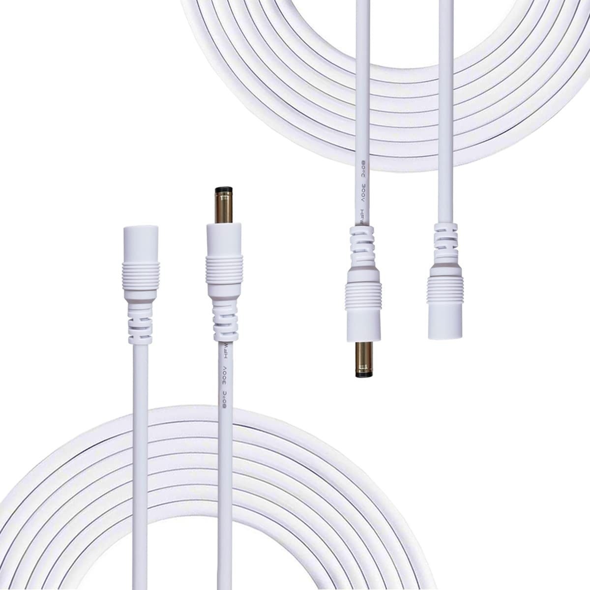 2pcs 2m/6.56Feet DC Extension Cable, 12V DC Power Adapter Plug Extension Cord...