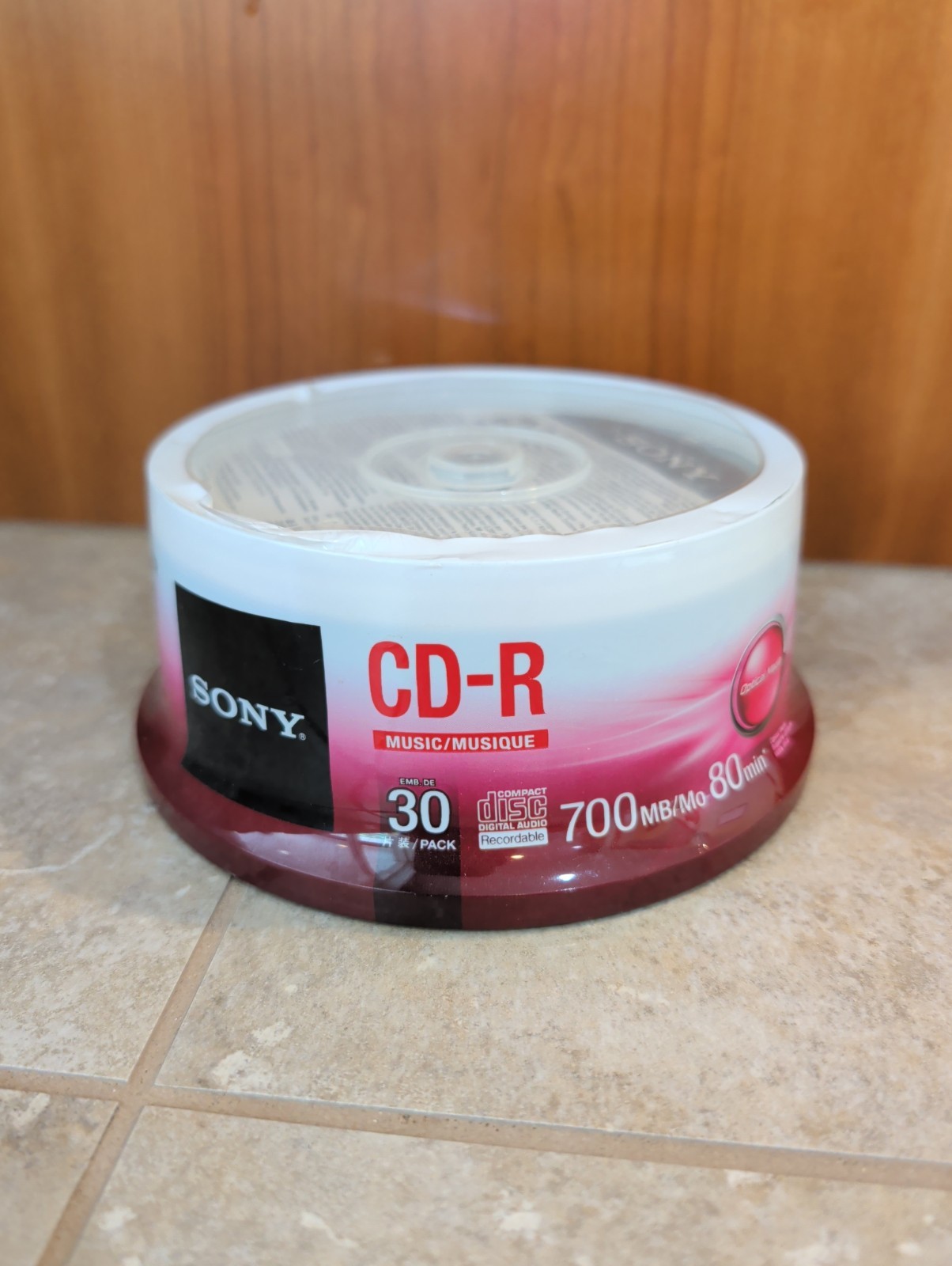 New Sealed Sony Music CD-R 30 Pack Spindle Blank Audio Recordable Discs 80 Min