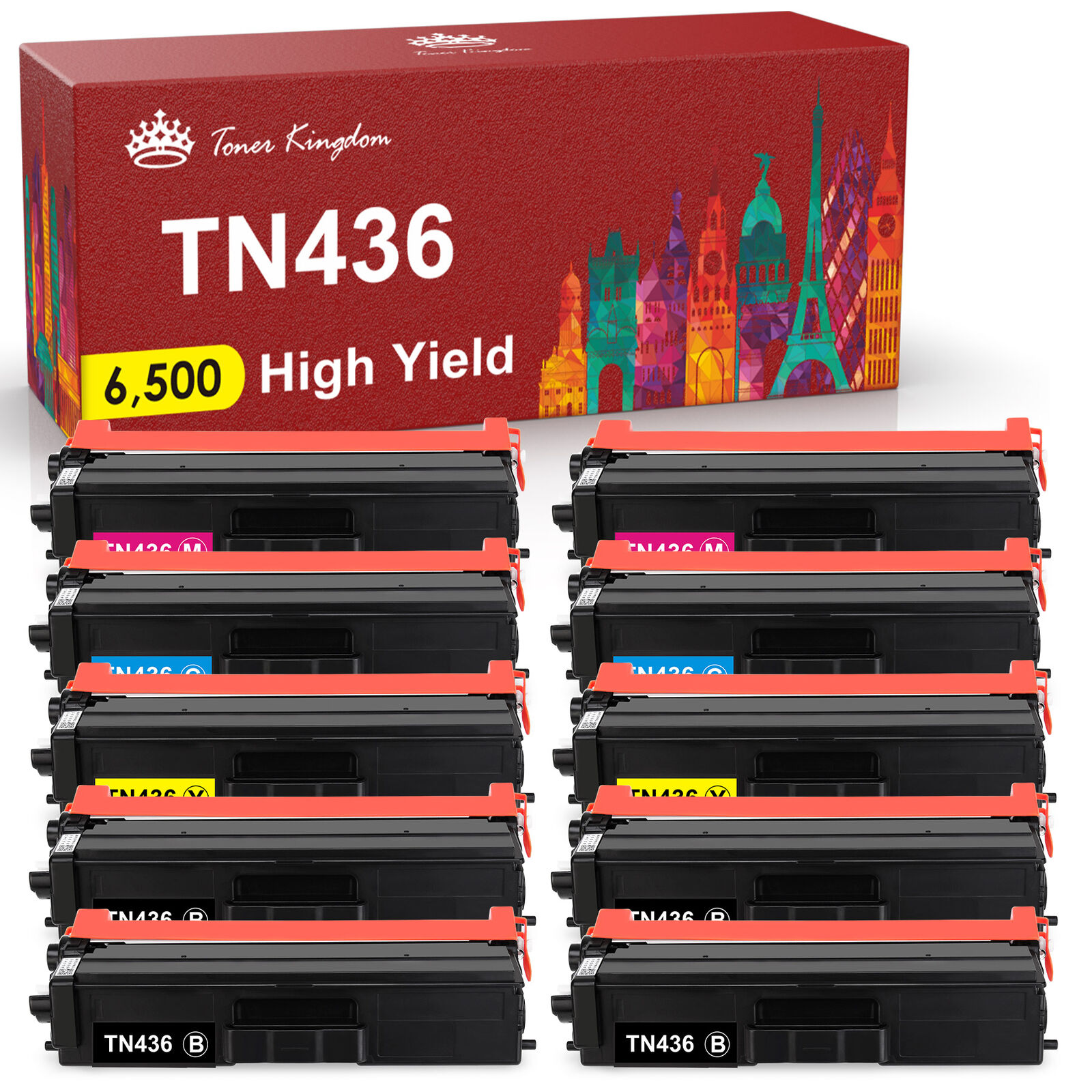 10x TN436 Toner Cartridge TN433 For Brother HL-L8360CDW HL-L8360CDWT HL-L9310CDW