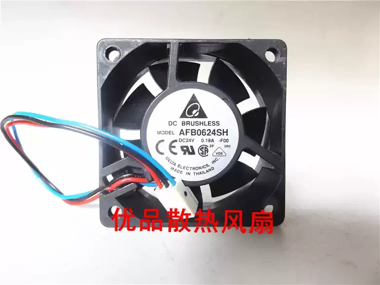 Delta AFB0624SH 6025 24V 0.18A 6CM 3-Wire Inverter Cooling Fan