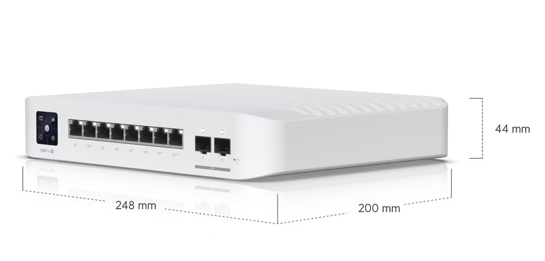 UBIQUITI UniFi USW-Pro-8-PoE| 8-Port Managed Layer 3 Gigabit PoE Switch