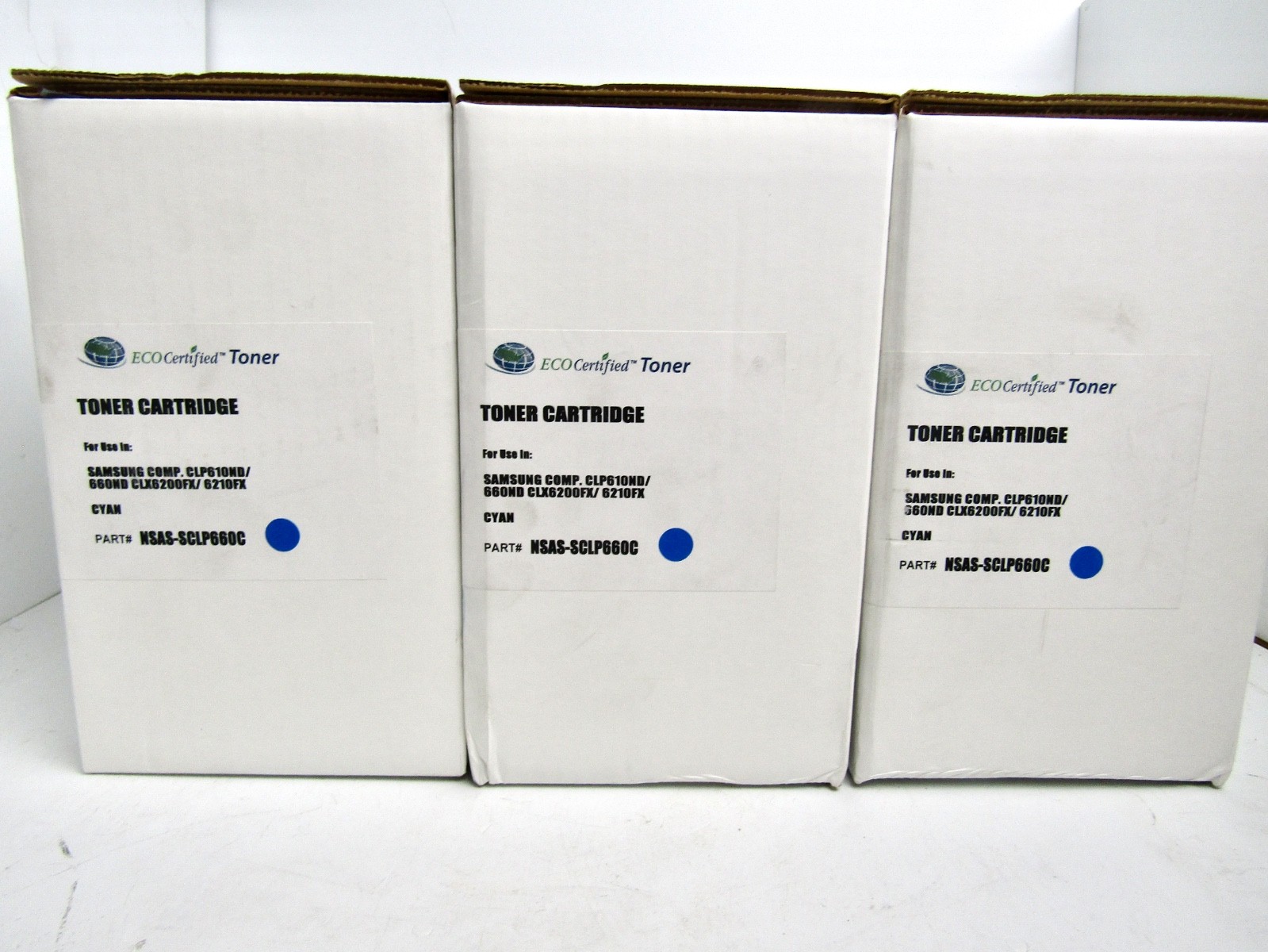 3-Pack Compatible Toner Print Cartridge Samsung CLP-660 CYAN - NO RETURN 
