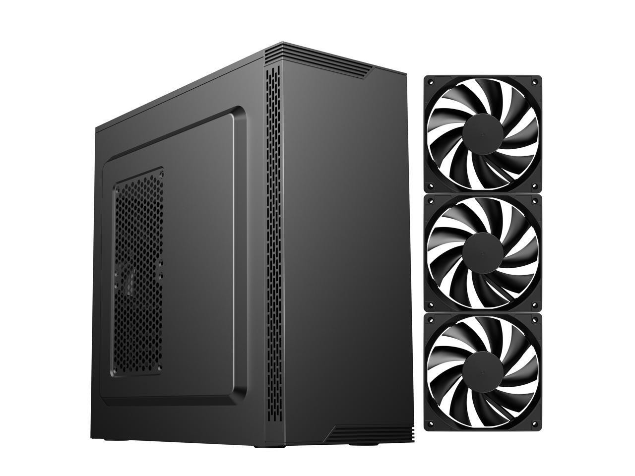 DIYPC  DIY-S05-BK Black USB3.0 Steel  ATX Mid Tower Computer Case, 3 x120mm