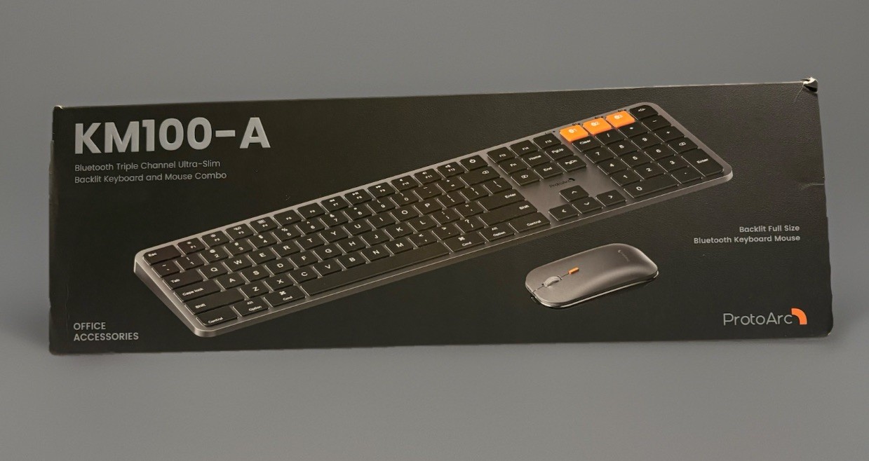 ProtoArc KM100-A Backlit Bluetooth Keyboard Mouse Combo for Mac