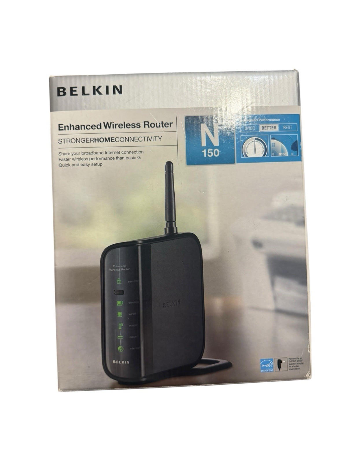 Belkin N150 Enhanced Wireless Router WiFi Broadband Network Router Open Box
