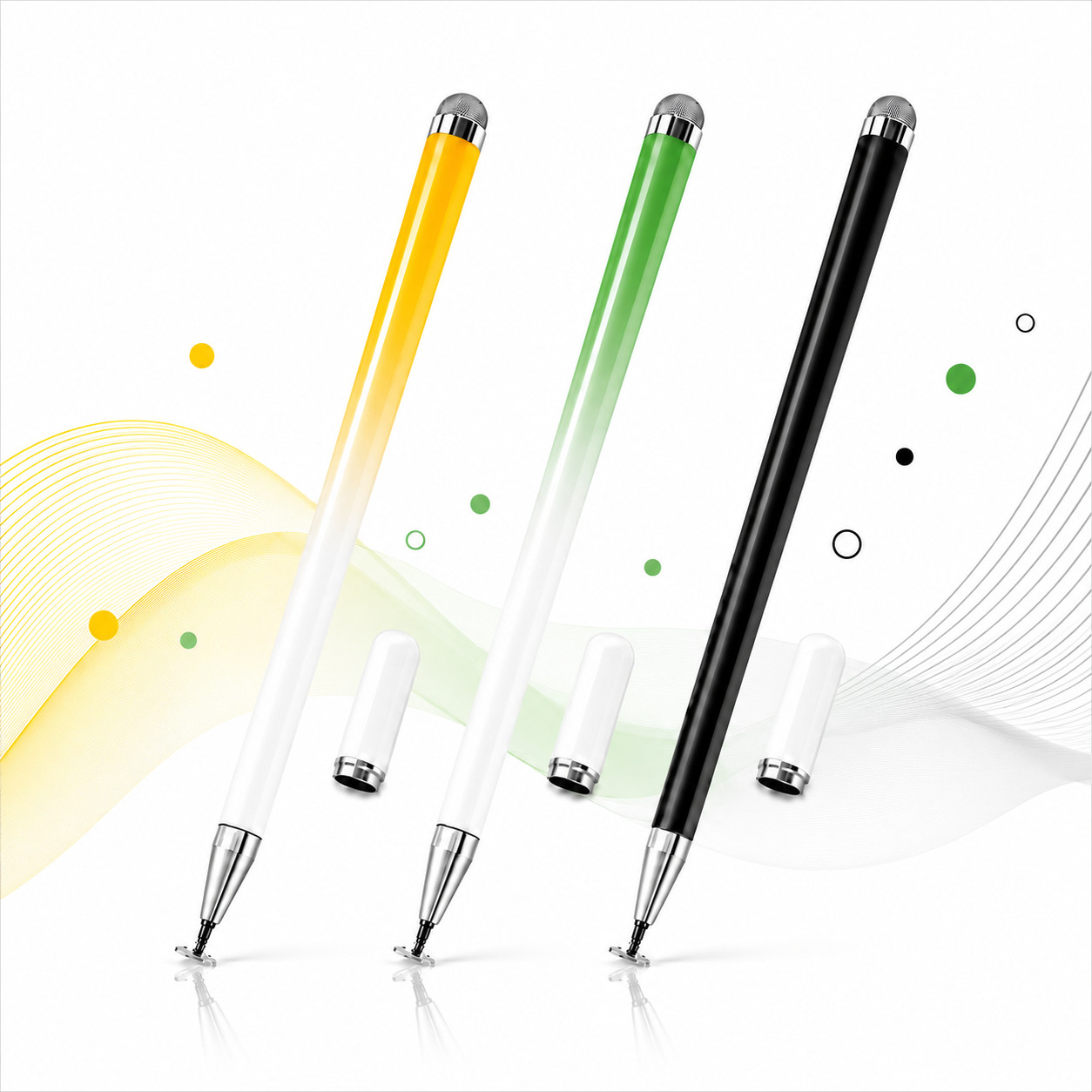 3PCS 2 in 1 Stylus Pens for iPad iPhone Samsung Tablet Precision Disc
