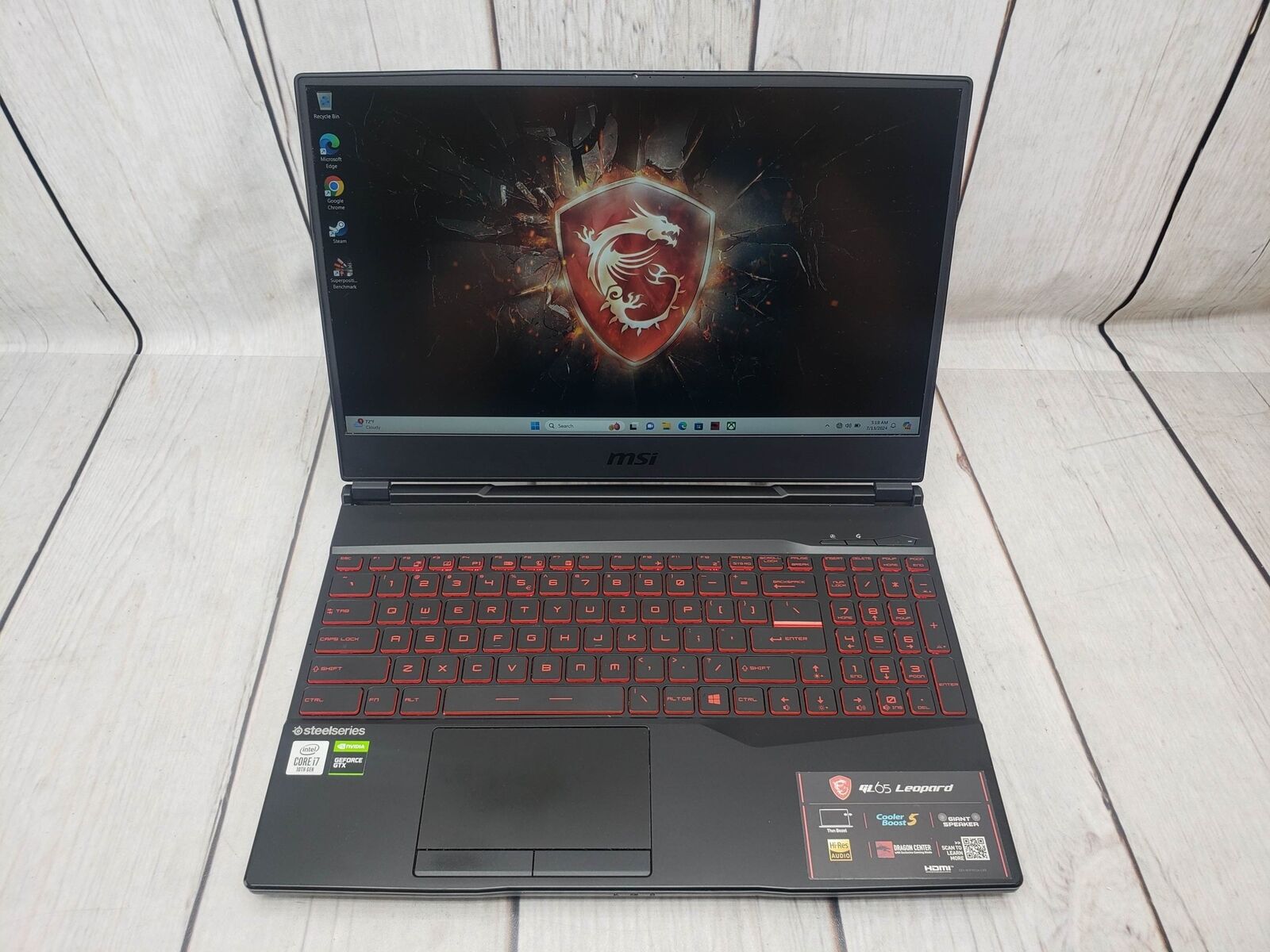 MSI GL65Leopard Gaming Laptop, WIndows 11, 15.6