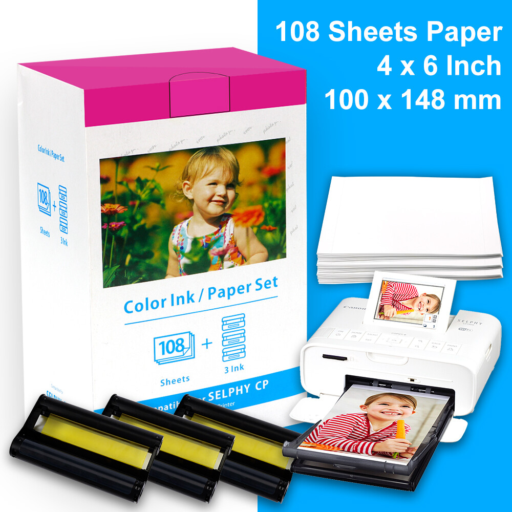 KP-108IN 3 Ink and 108 Paper Sheets for Canon Selphy CP1500 CP910 CP1300  Lot