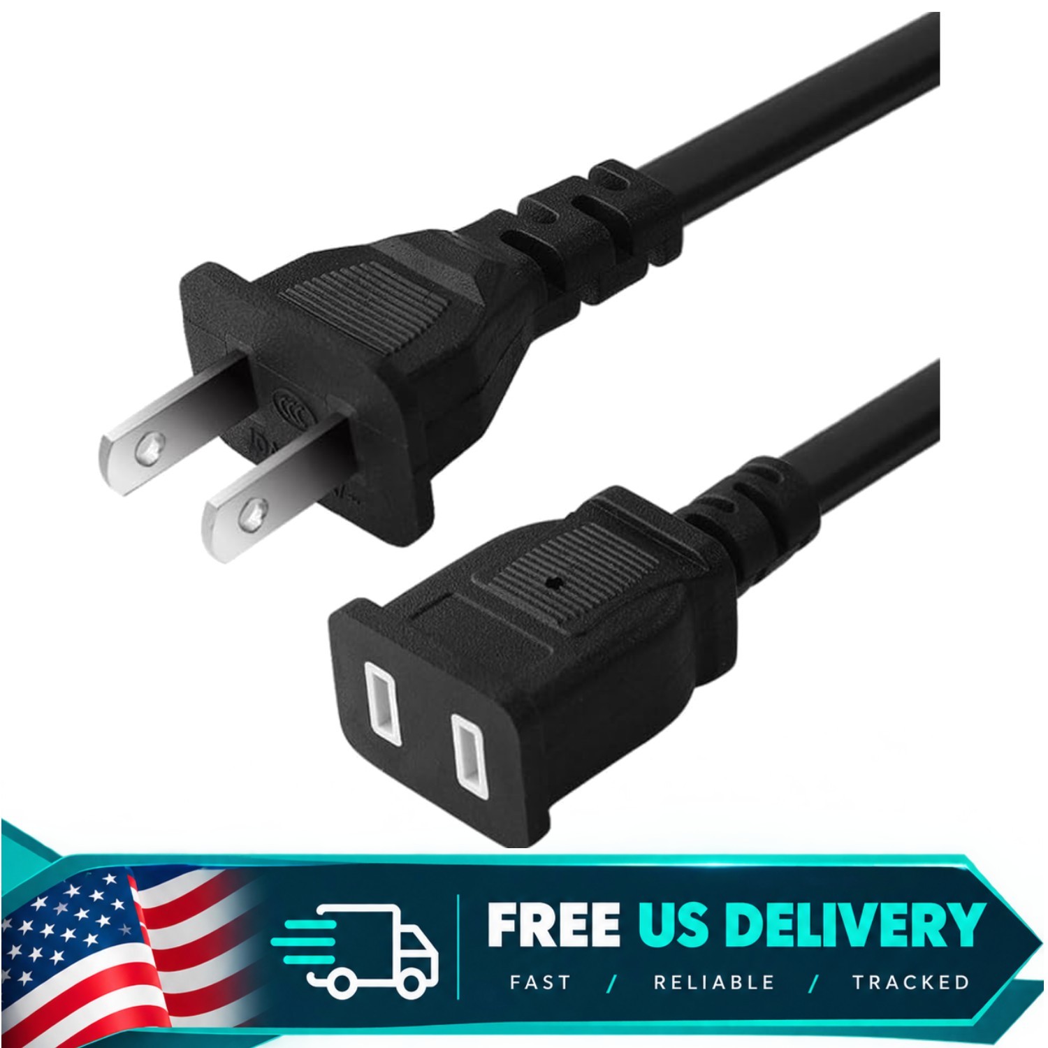 Universal 2-Prong AC Power Cord for DeWalt DXAEJ14 DXAEPS2 Jump Starter 6.5ft
