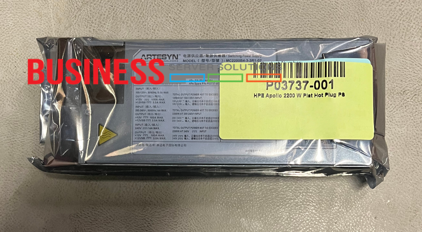 HPE Apollo 2200 W Plat Hot Plug PS P03737-001