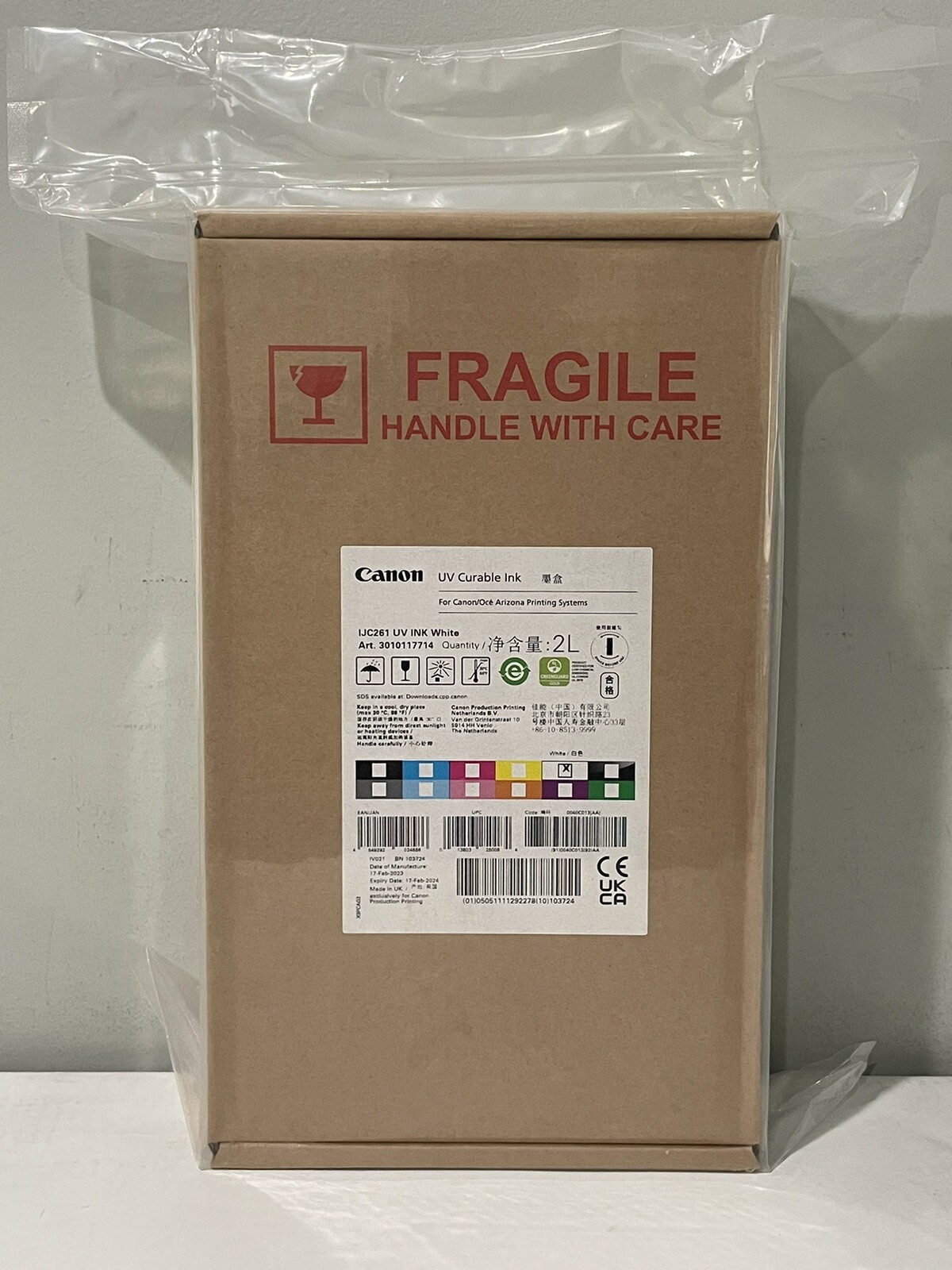Canon Oce IJC261 UV Curable Ink White 2L 3010117714 for Arizona 6160 XTS New