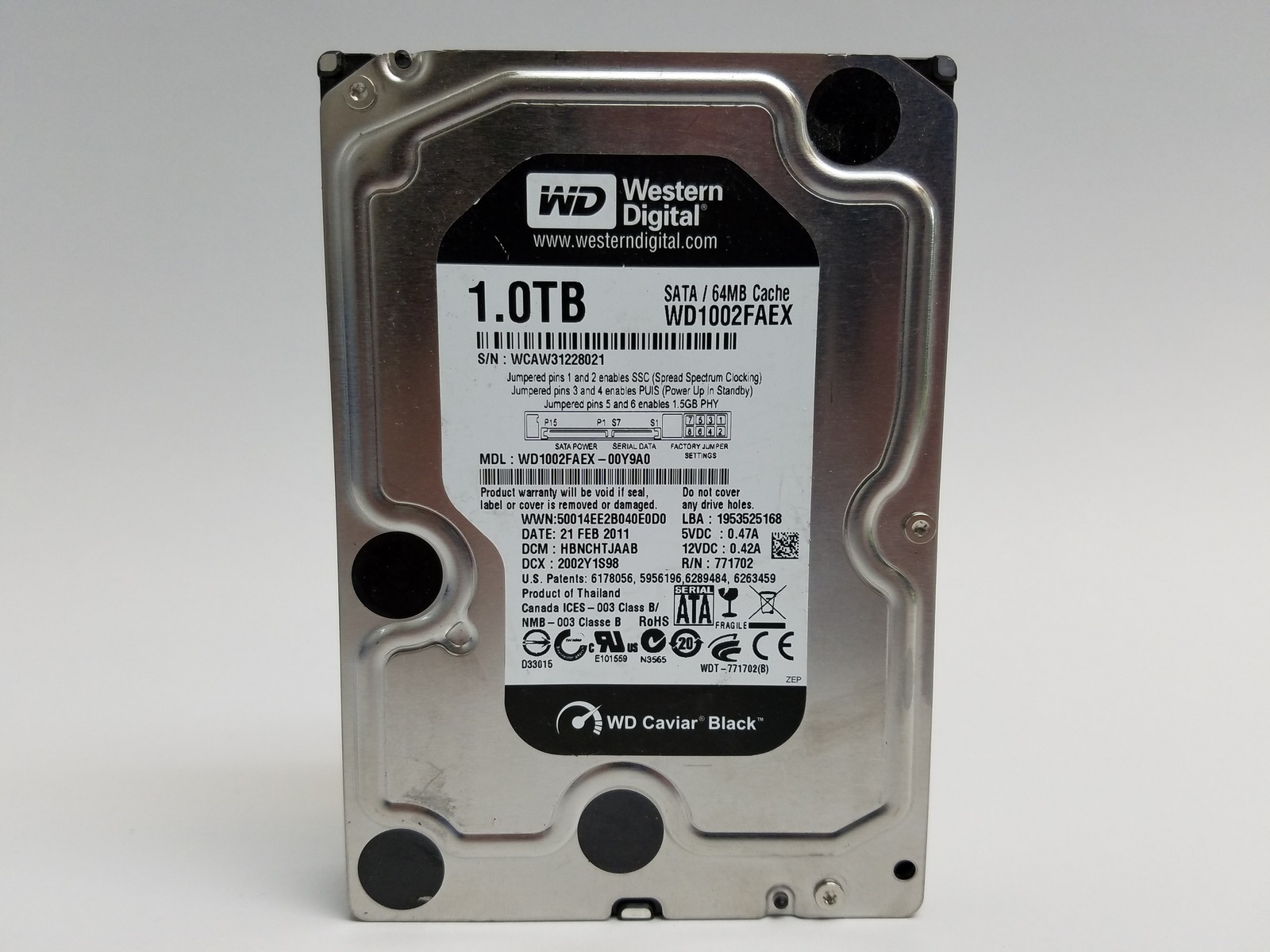 Western Digital WD Black WD1002FAEX 1 TB 3.5" SATA III Enterprise Drive