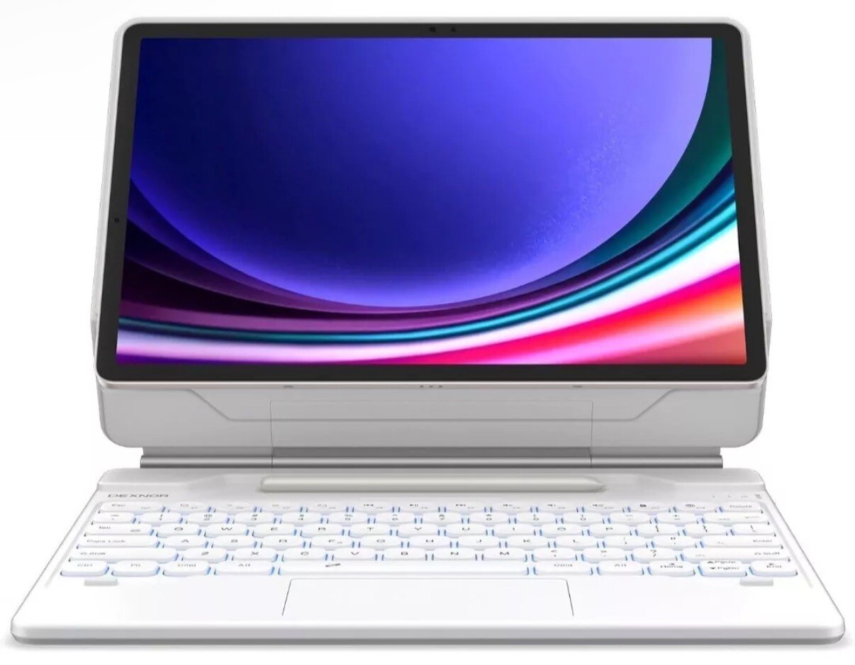 Dexnor Case W Keyboard For Samsung Galaxy Tab S9+ S9fe S8 S7 S7fe -DK001 WHITE