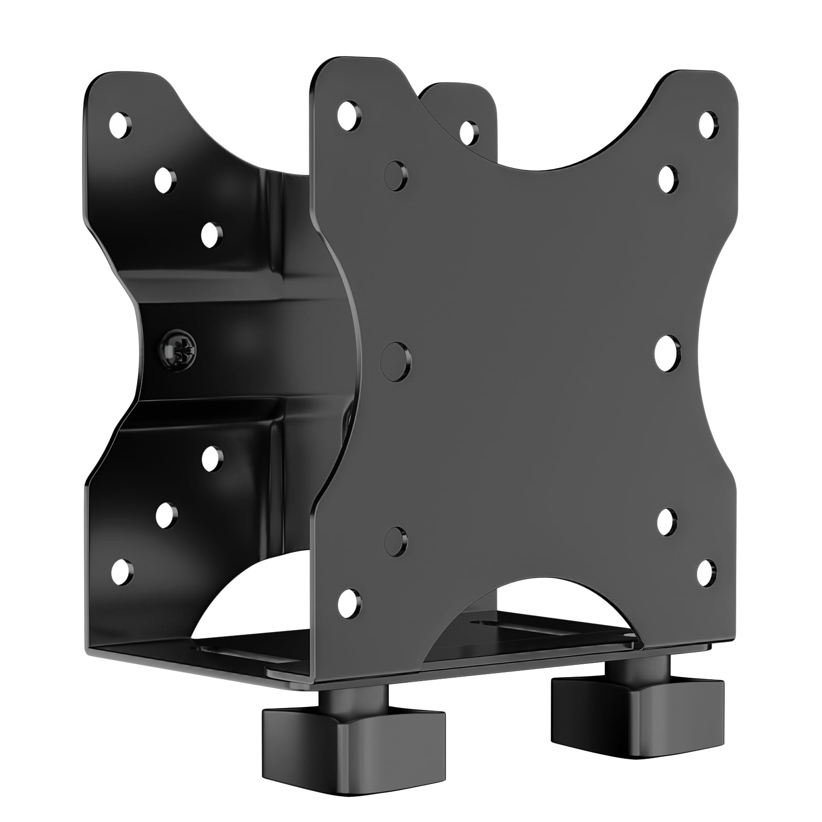 Black Adjustable Thin Client Mount Bracket Mini PC Monitor Arm Under Desk