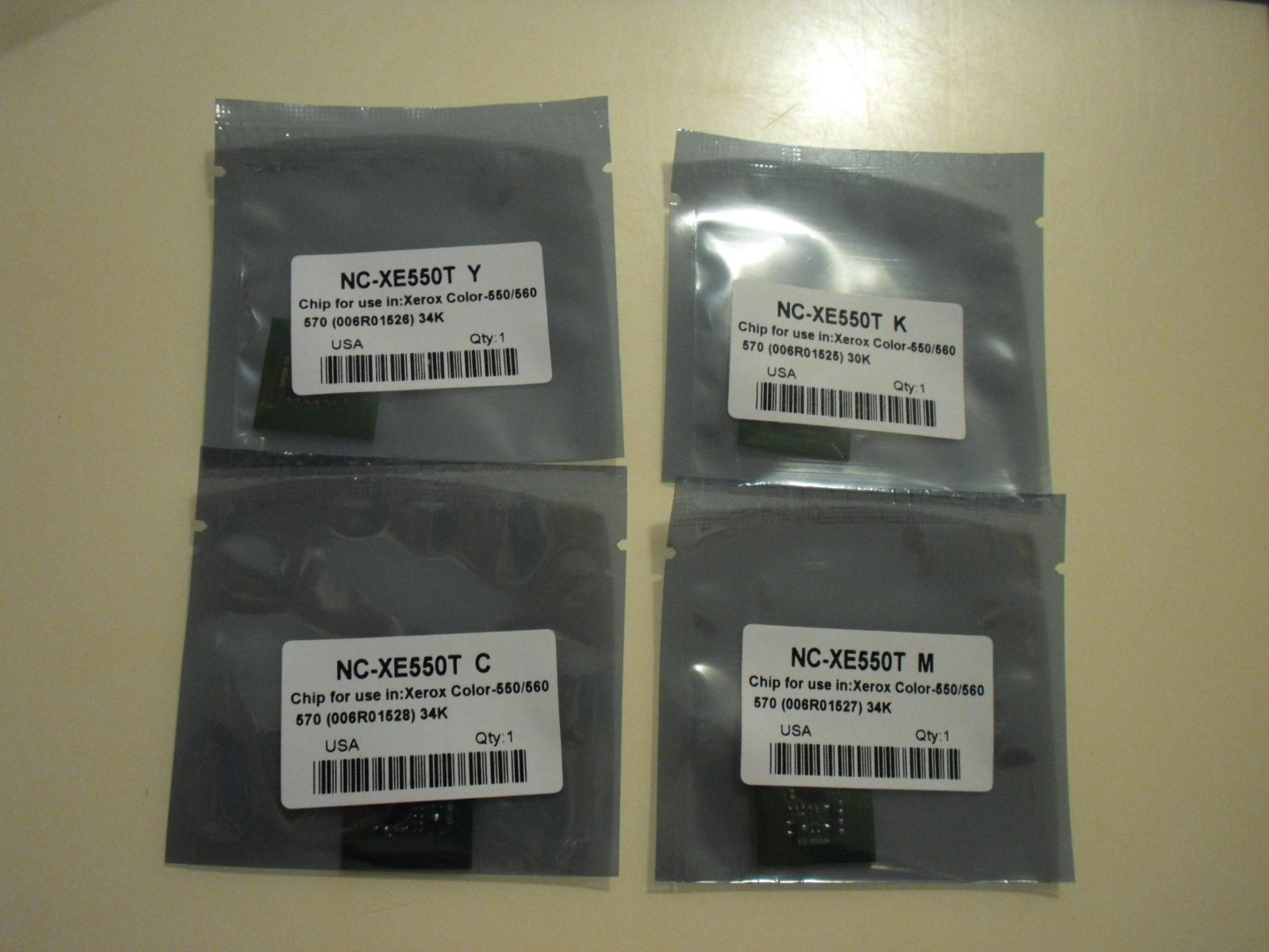 New  4PK Drum Chip for Xerox Color 550 560 570 Digital Printer Refill 13R664