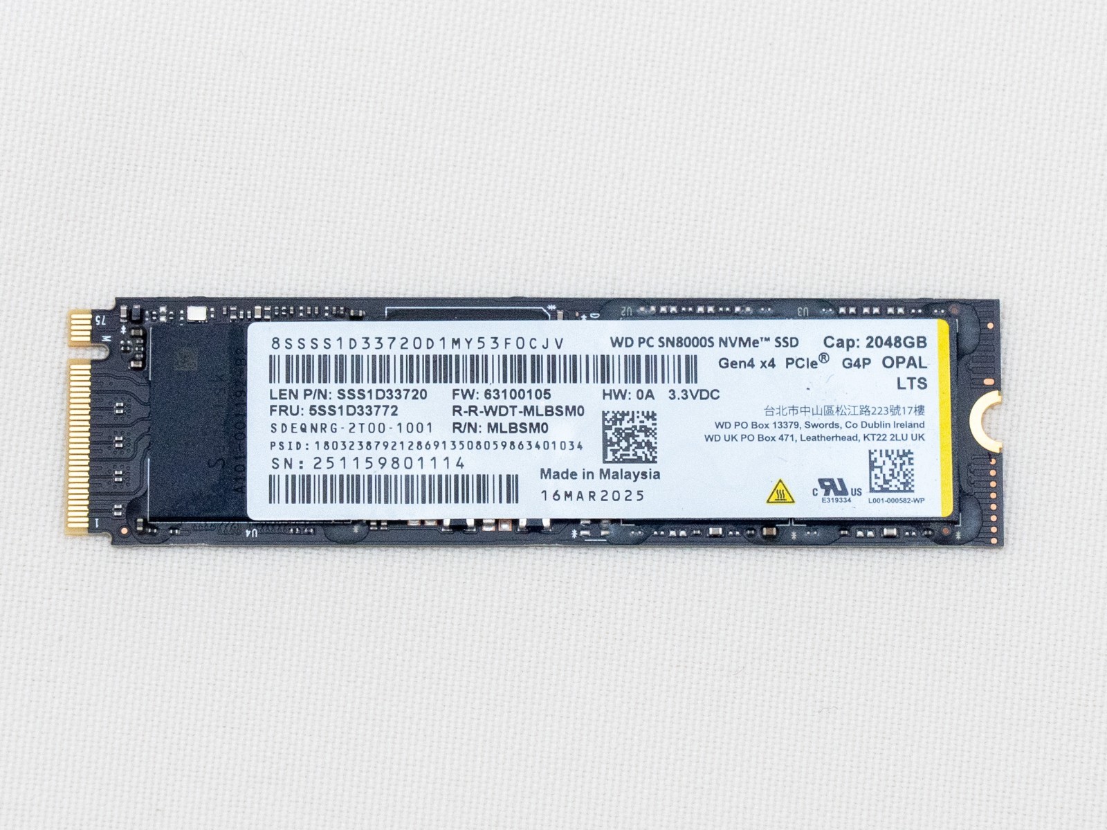 WD Western Digital SN8000S 2TB M.2 2280 NVMe PCIe 4.0 SSD Opal - New Open Box