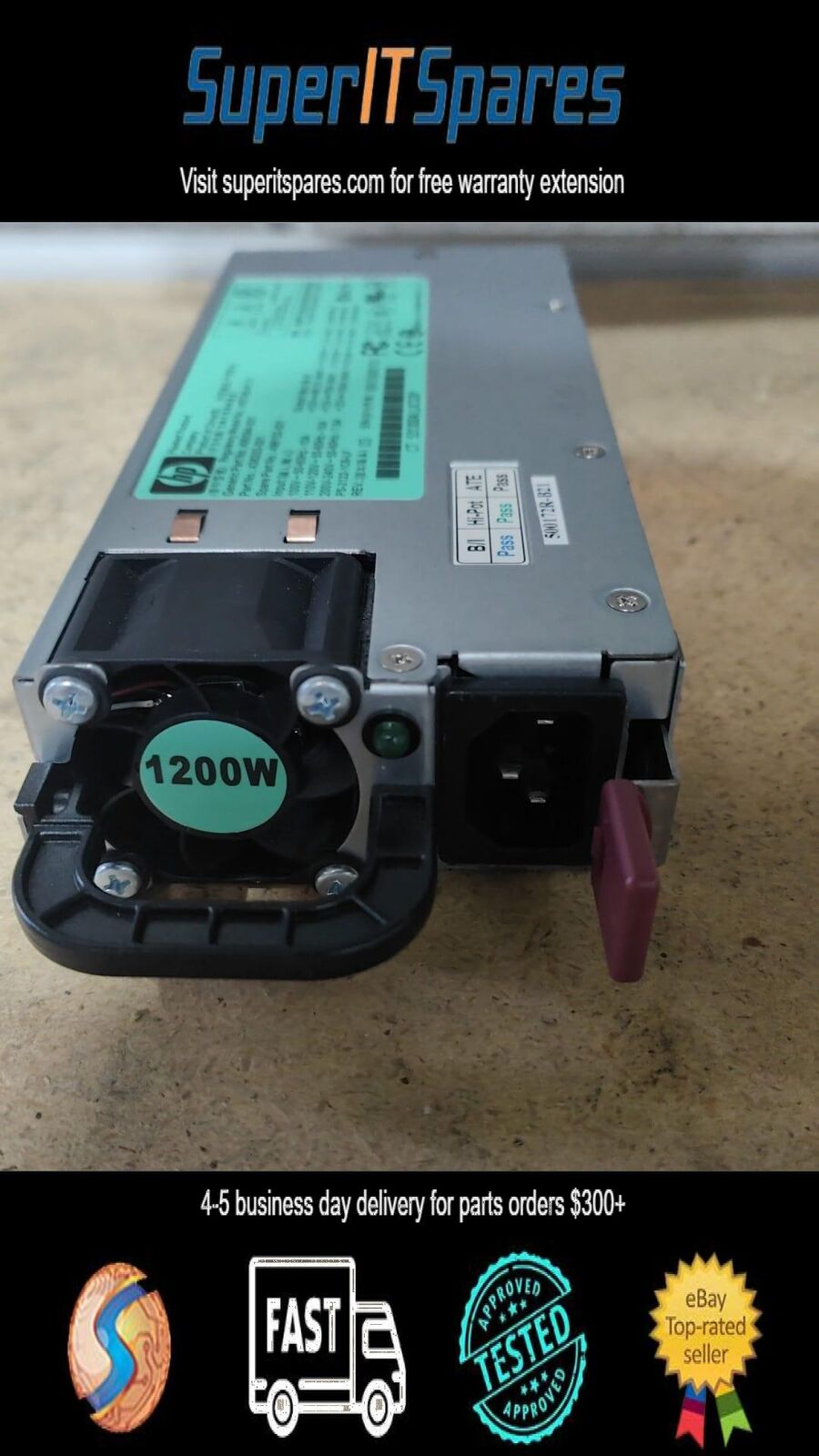 500172-B21 HP 12 volt 1200w Power Supply PSU 438203-001 498152-001
