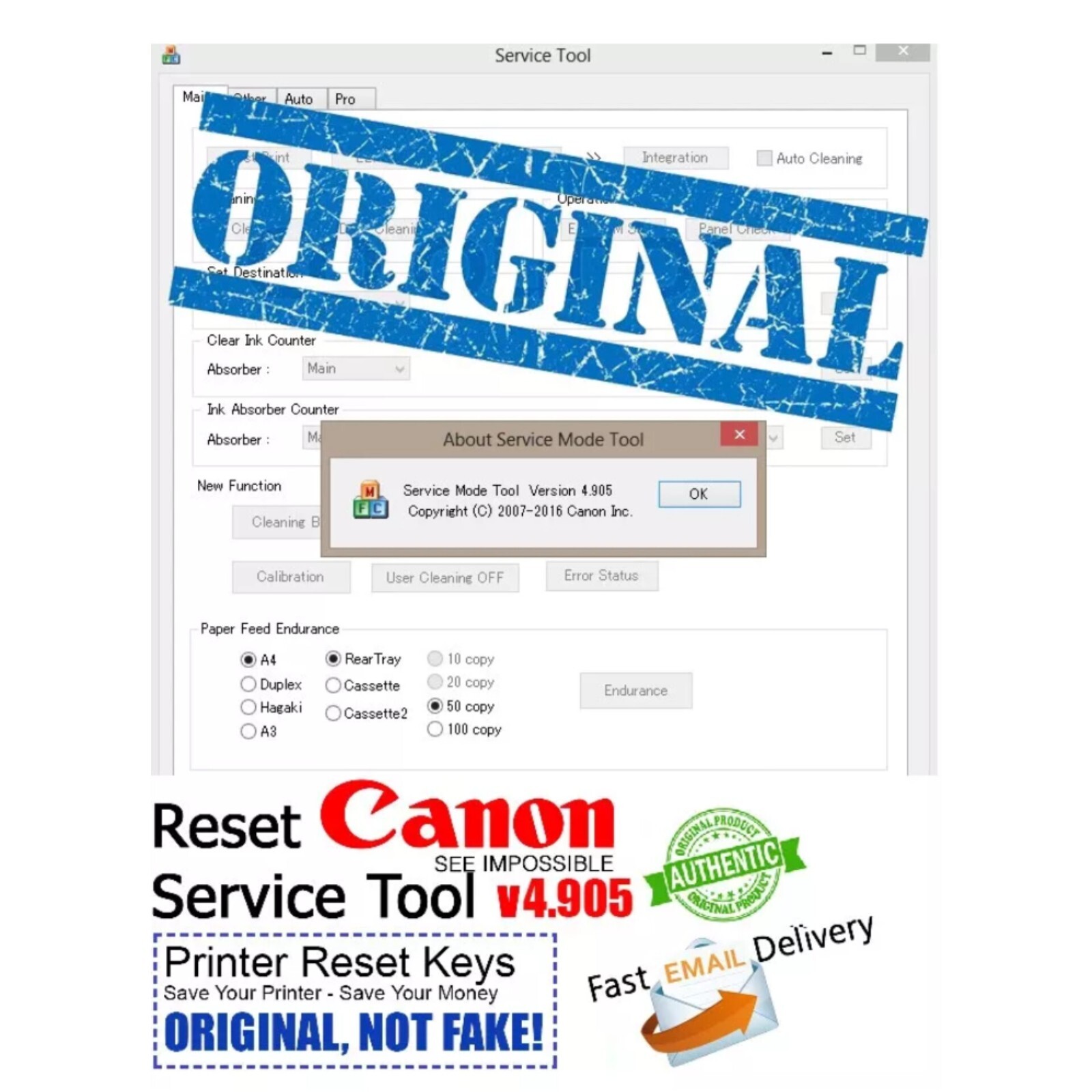 💯 CANON IX SERIES PRINTER RESETTER SERVICE TOOL V4905