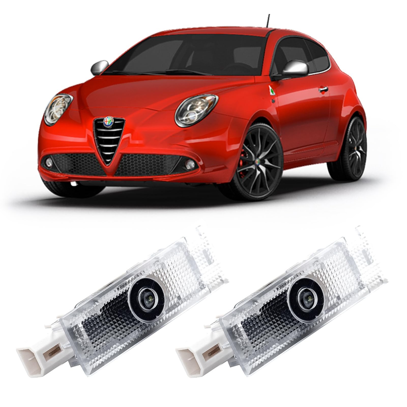 TFSOTLY Never Fade Alfa Romeo Door Light Logo, Projection Ghost Shadow Welcome