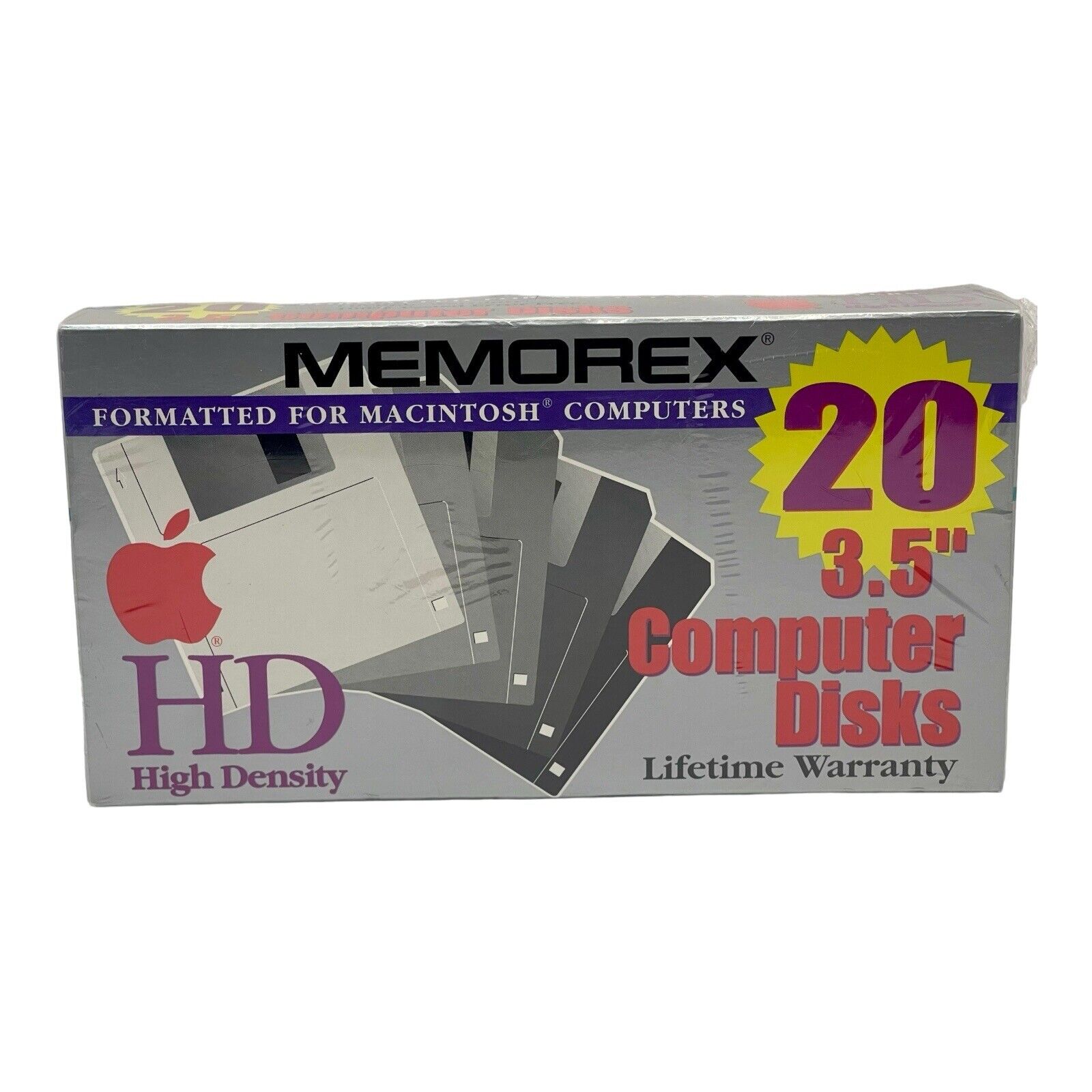 Memorex HD High Density 20 Pack 3.5” Computer Floppy New Sealed Macintosh Format