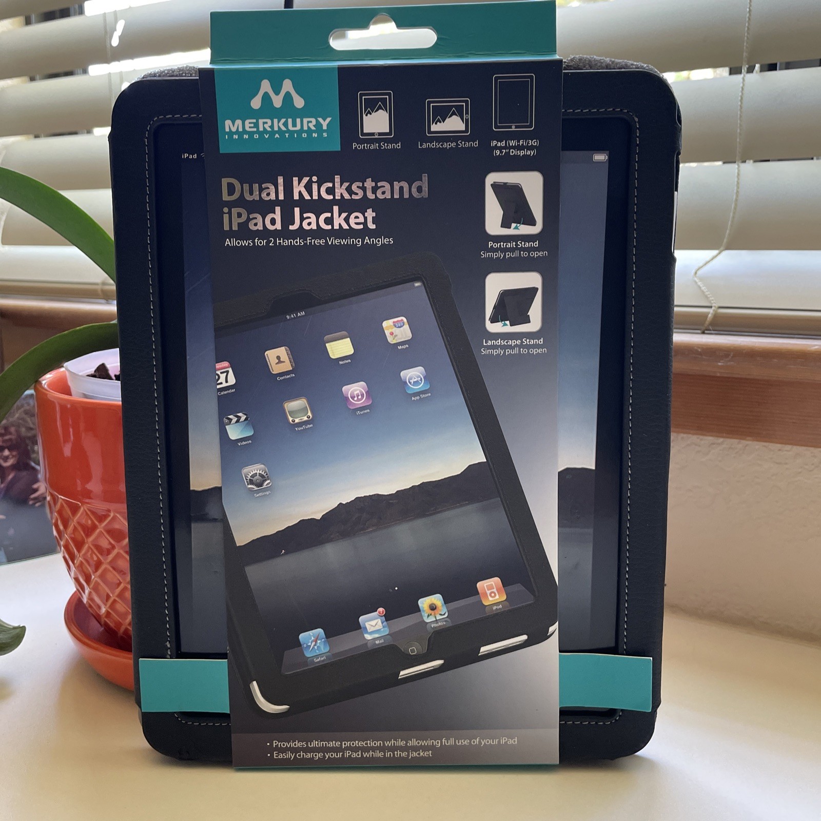 Merkury Innovations Dual Kickstand iPad Jacket, 9.7" Display