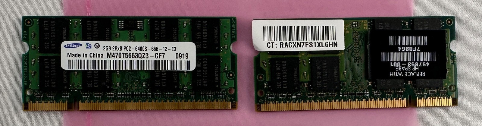 Samsung 4GB (2 x 2GB) 2Rx8 DDR2-800 SODIMM Laptop RAM M470T5663QZ3-CF7 PC2-6400S