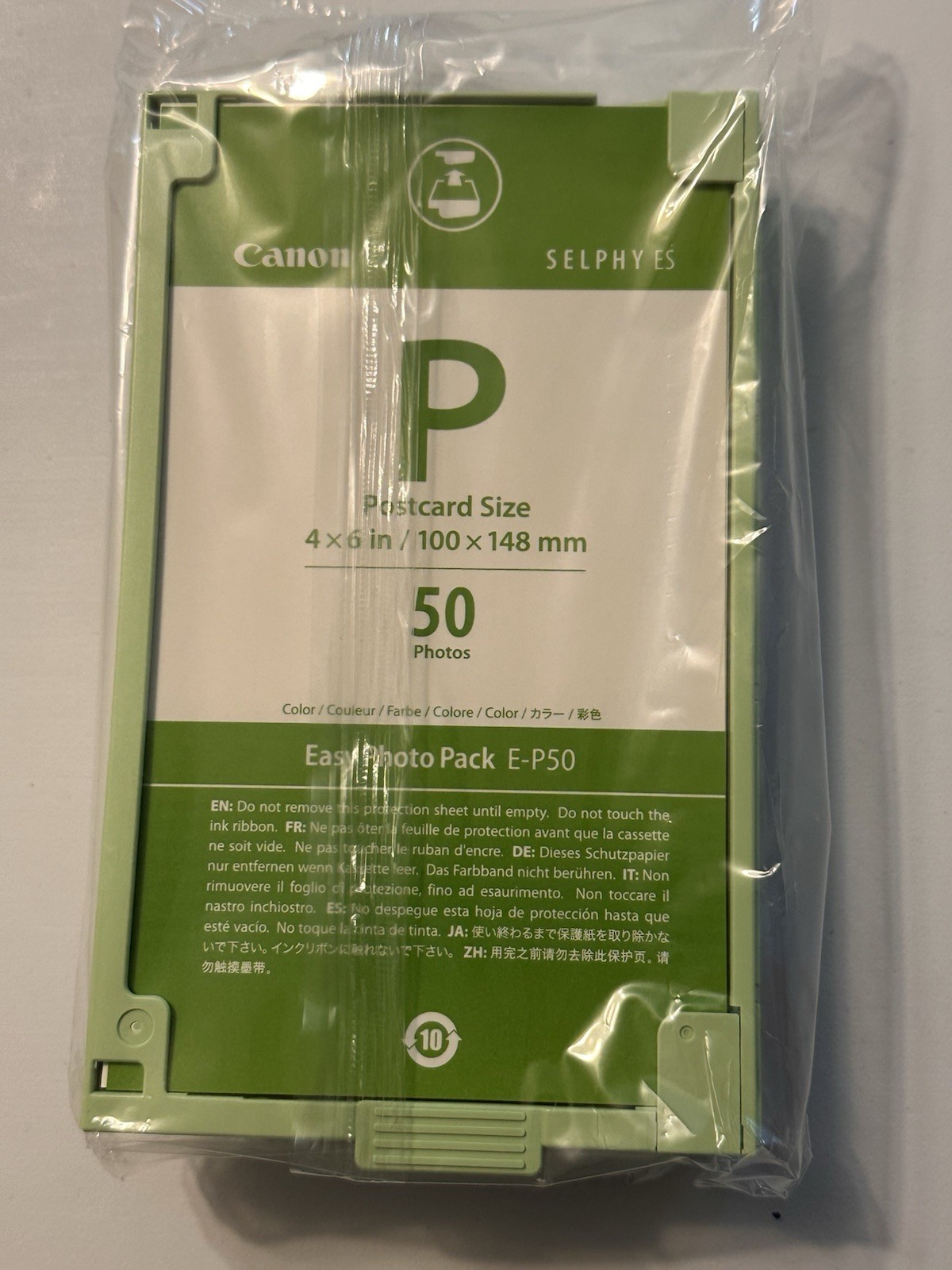 Canon E-P50 Selphy ES Postcard Size 50 Photos 4 X 6 in. Ink & Paper Open Box
