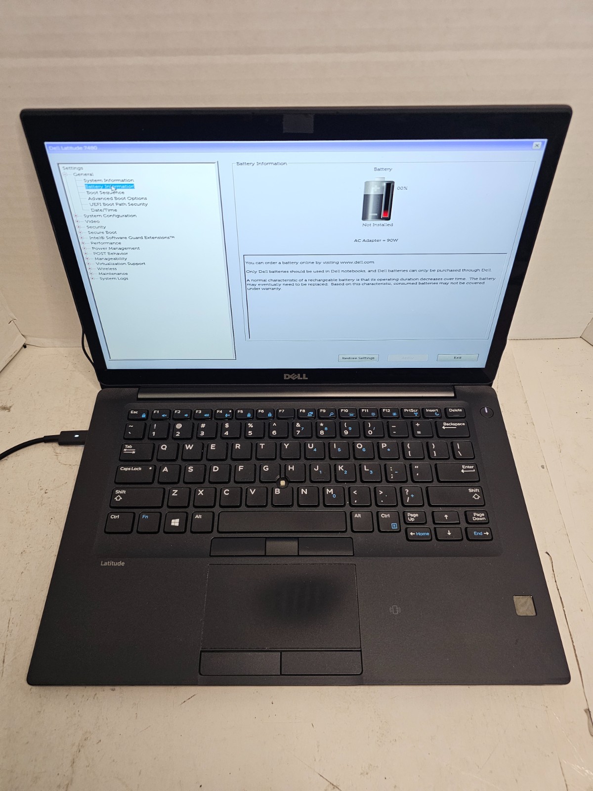 Dell Latitude 7480 14" Laptop i5-6300U 2.4GHz 8GB Win11 NO BATTERY/DRIVE #04