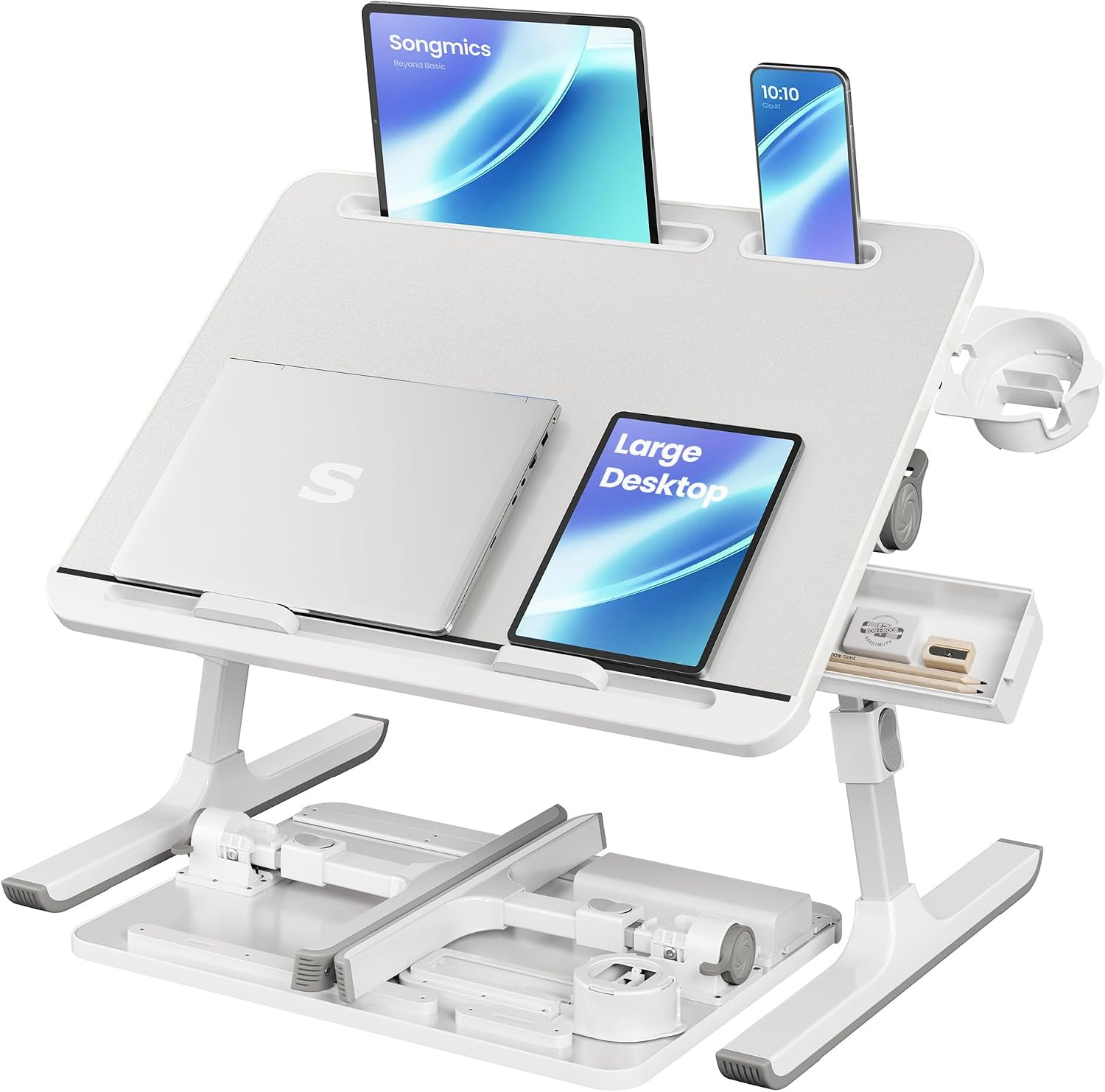 SONGMICS Bed Laptop Desk, Foldable Bed Desk for Laptop, 15.7 X 22 Inches Large D