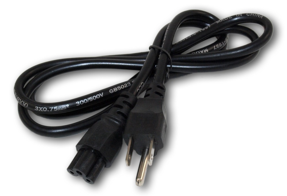 12ft Mickey Mouse Power Cord NEMA 5-15P to C5 18AWG Black Laptop AC Cable