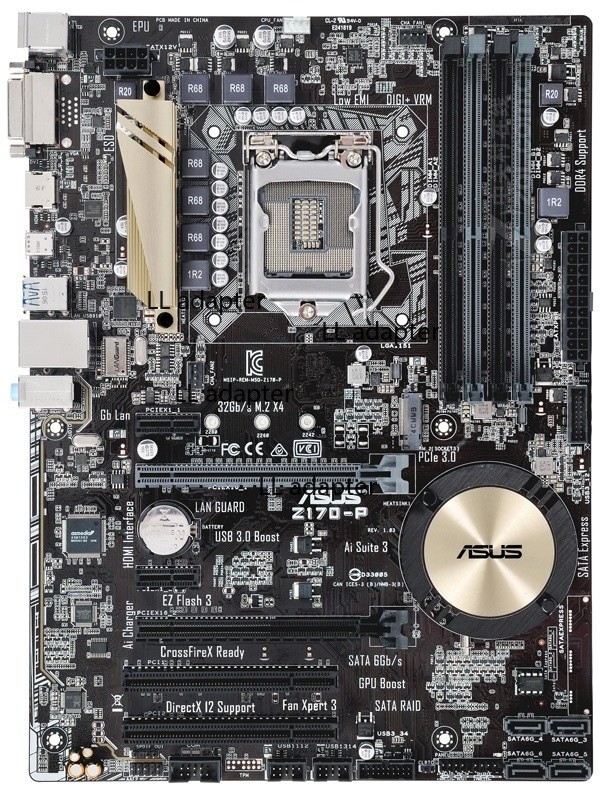 For ASUS Z170-P motherboard Z170 LGA1151 4*DDR4 64G DVI+HDMI ATX Tested OK