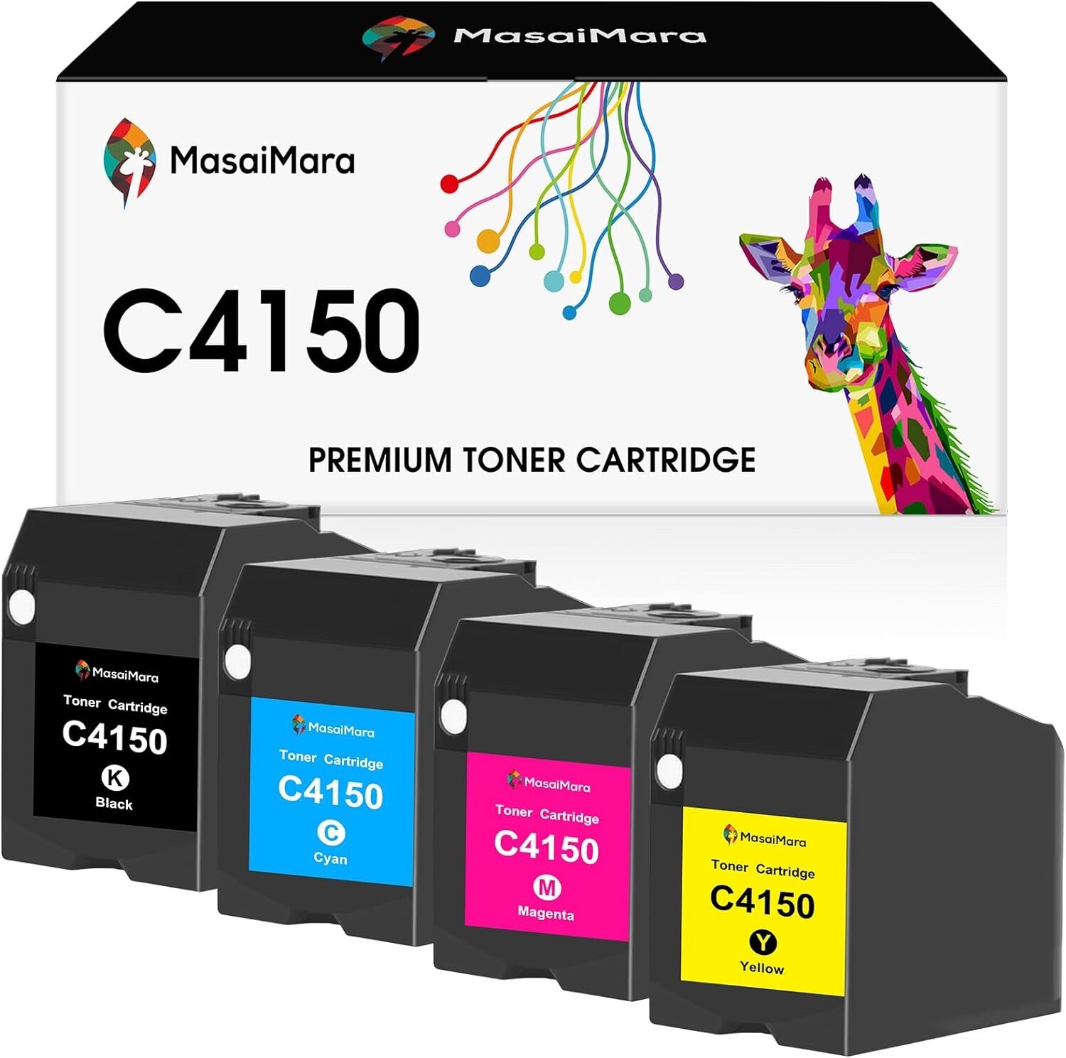 MasaiMara for Lexmark C4150 Toner Cartridge Toner 16k High Yield 4 pack -