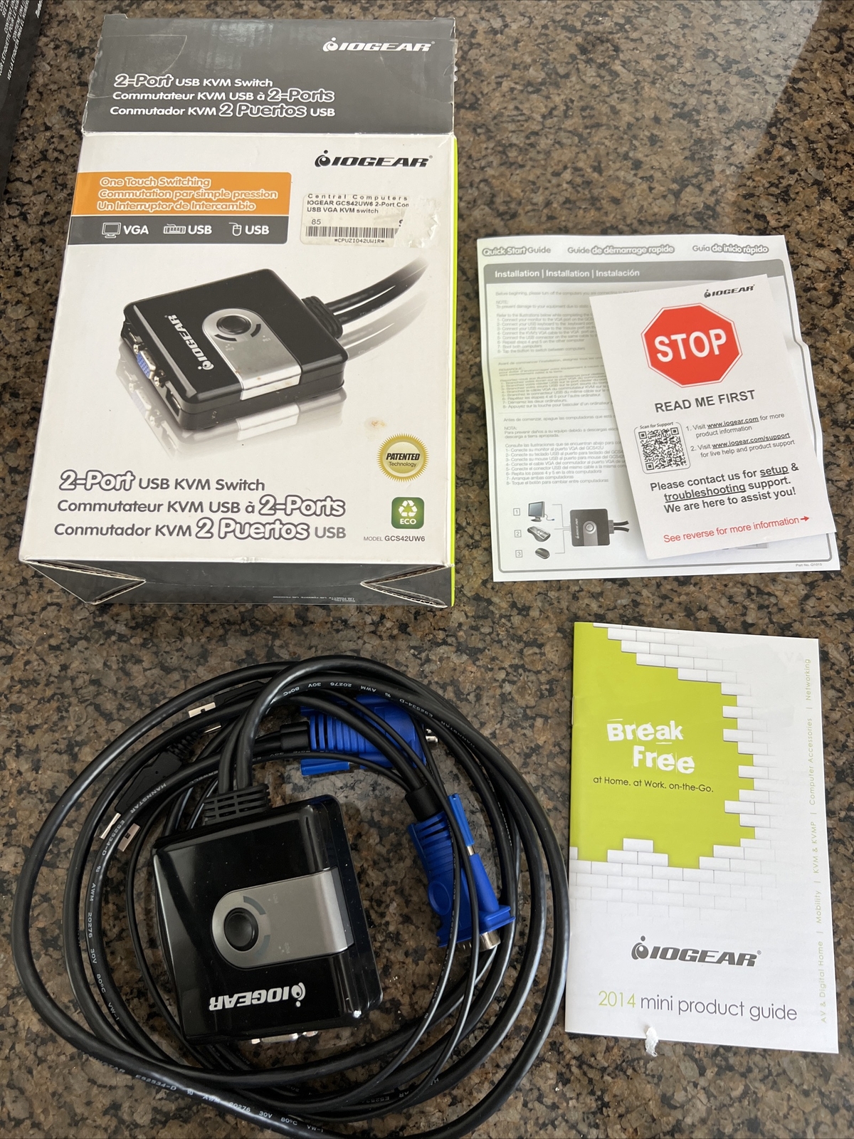 IOGEAR  (GCS42UW6) 2-Ports External KVM switch USB