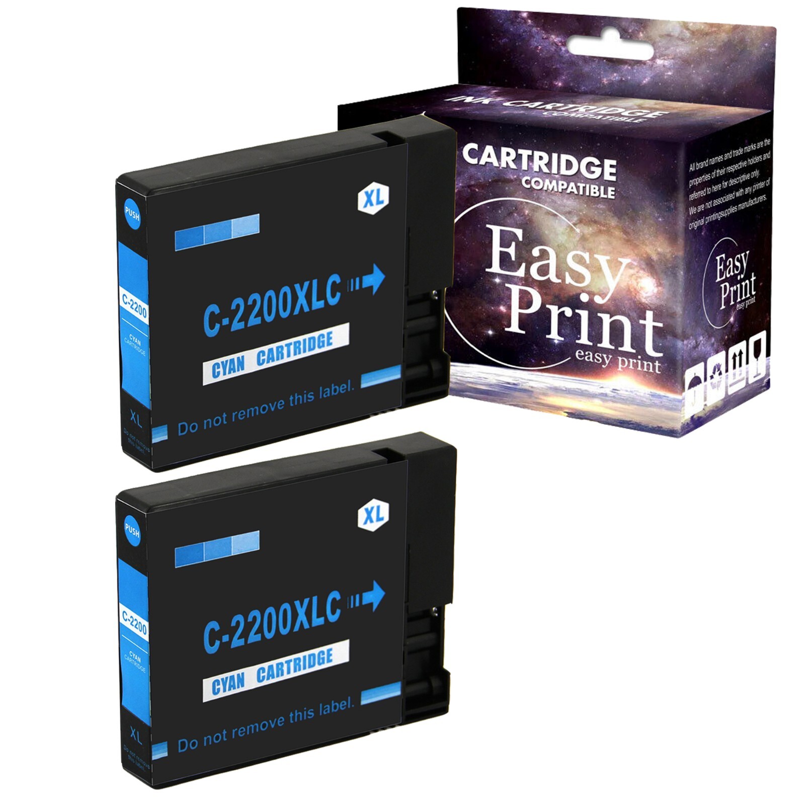 2PK PGI-2200XL Cyan Ink Cartridge for Canon Maxify MB5020 MB5120 MB5320 Printer