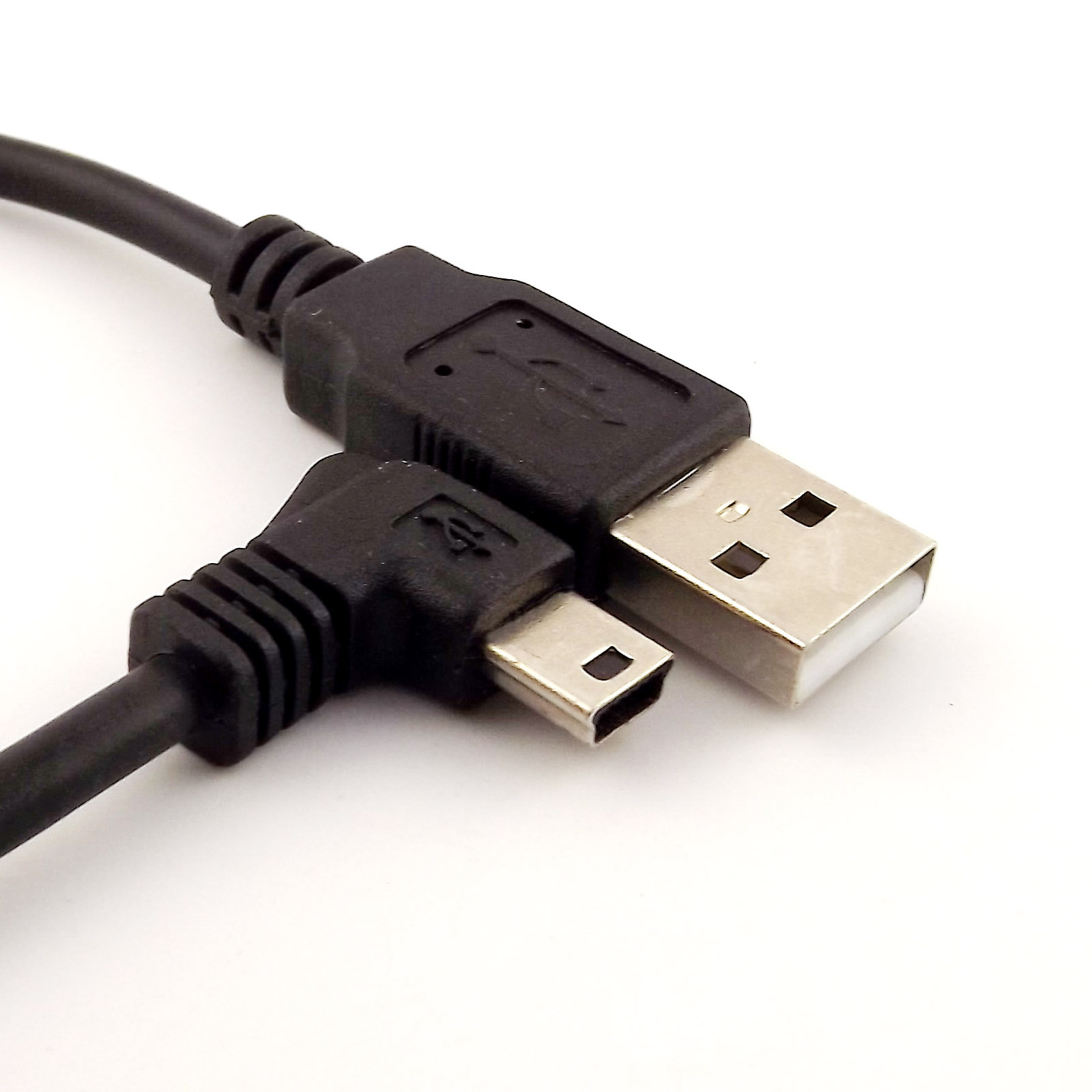 5x 1FT Mini USB Male 90 Degree Right Angled to USB 2.0 A Male for Camera Mp4 GPS