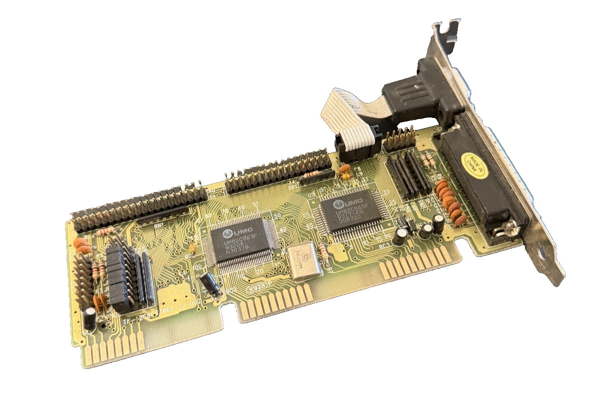 UMC TK-82C863/865-2J-D02 16-Bit ISA Multi I/O Controller Card - Tested
