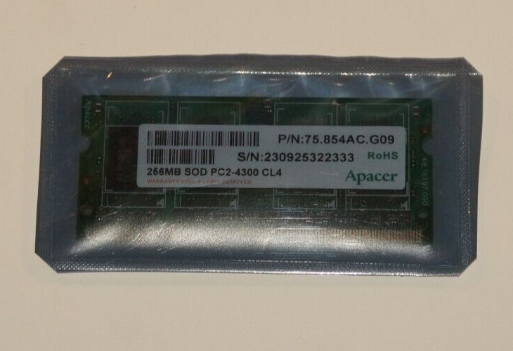 ※ New ※ Apacer (Elpida) 256MB Memory PC2-4300 CL4 75.854AC.G09 B62SRCA E186014