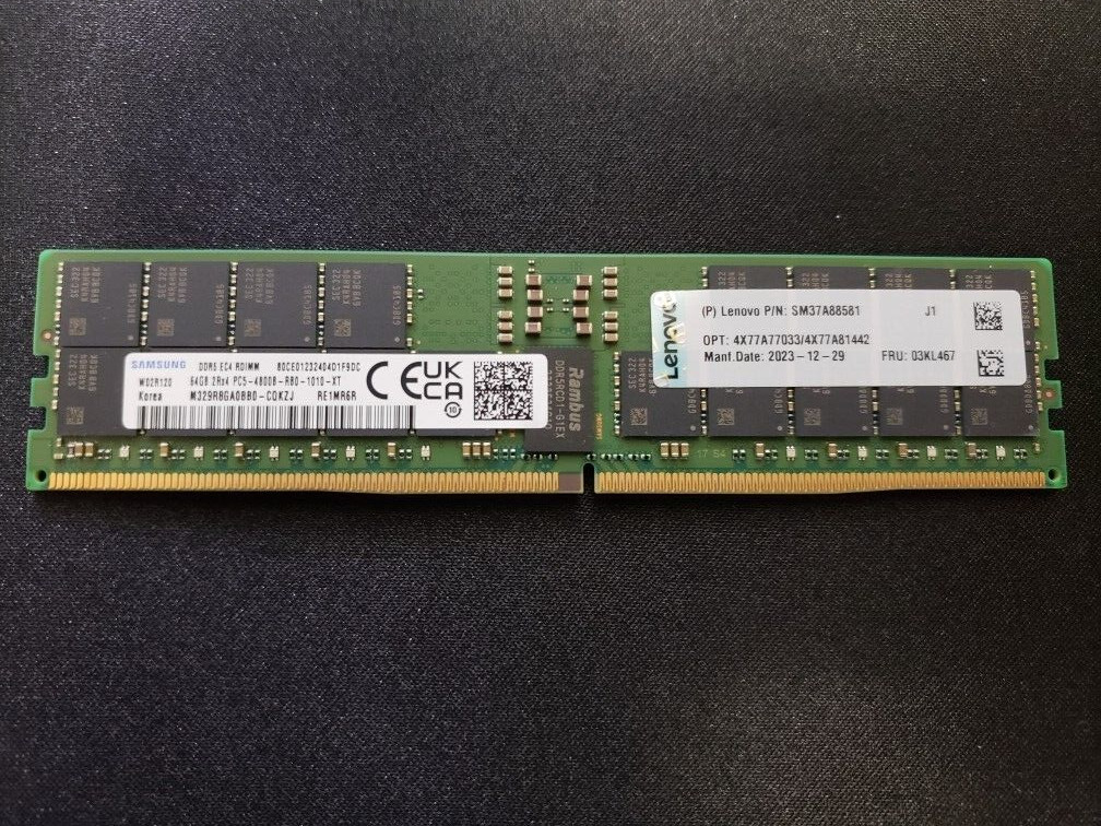 SAMSUNG 64GB (1x64GB) 2Rx4 PC5-4800B DDR5-4800 ECC Server Memory (M329R8GA0BB0)
