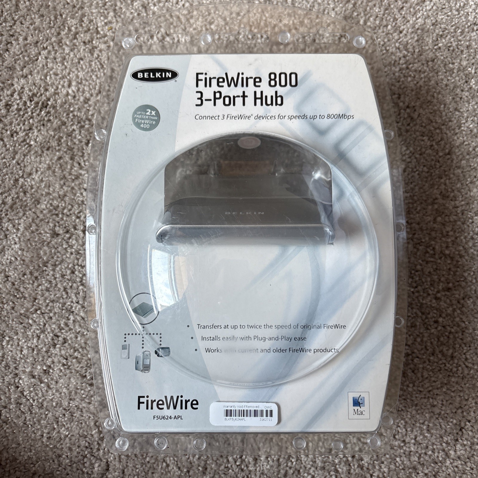Belkin FireWire 800 3-Port Hub F5U624-APL